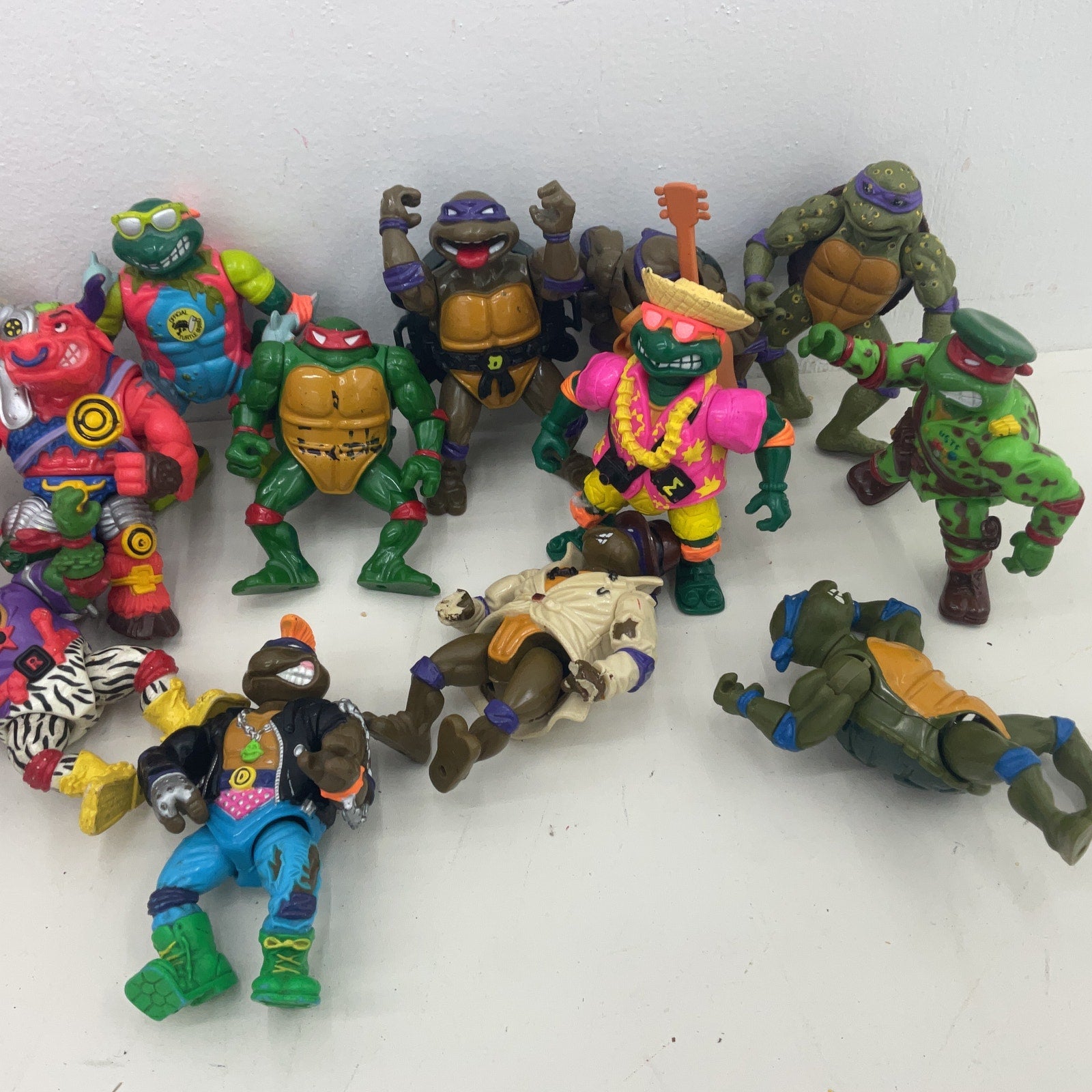 Vintage 90s TMNT Action Figure Collection Ninja Turtles LOT Clown Army Outfits - Warehouse Toys