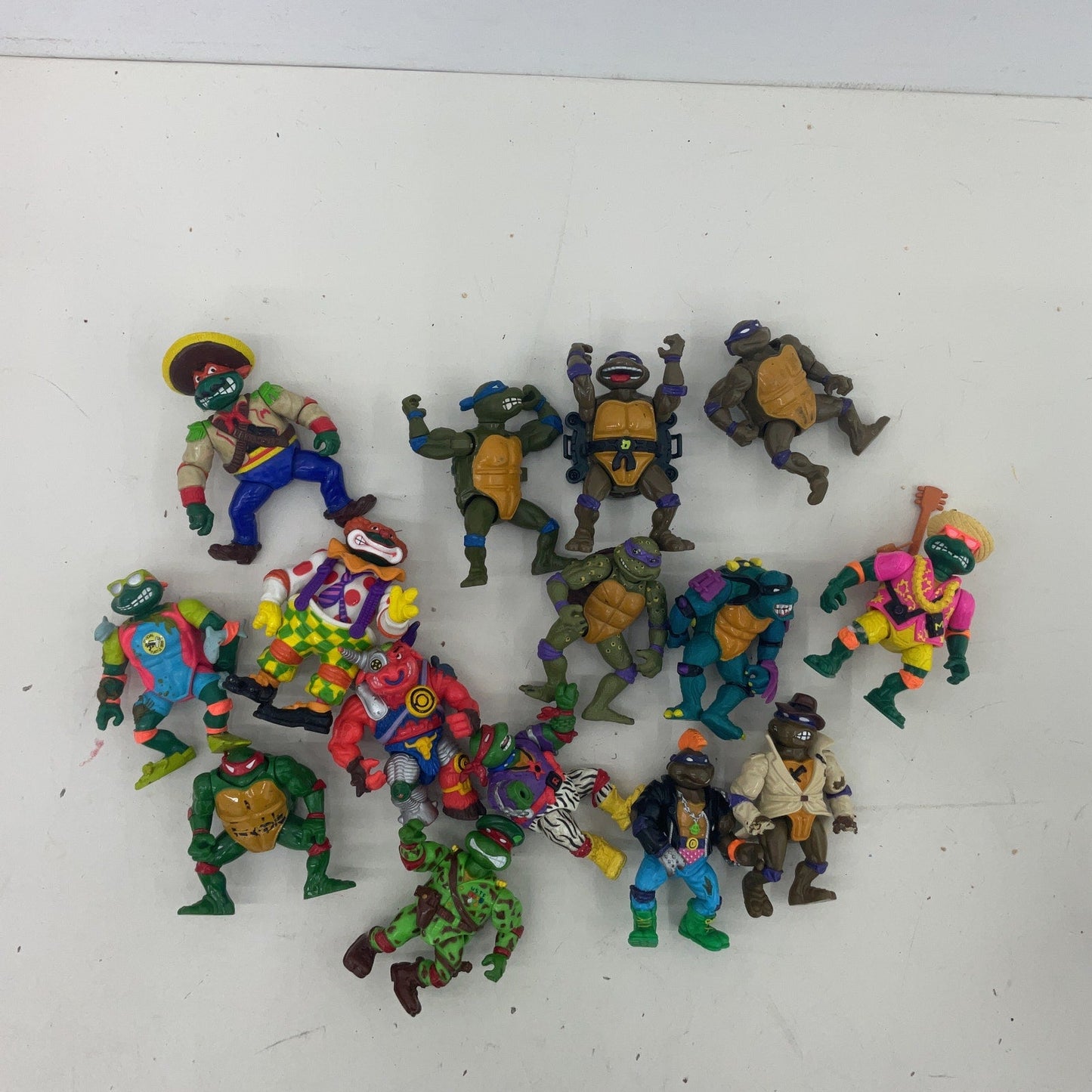 Vintage 90s TMNT Action Figure Collection Ninja Turtles LOT Clown Army Outfits - Warehouse Toys