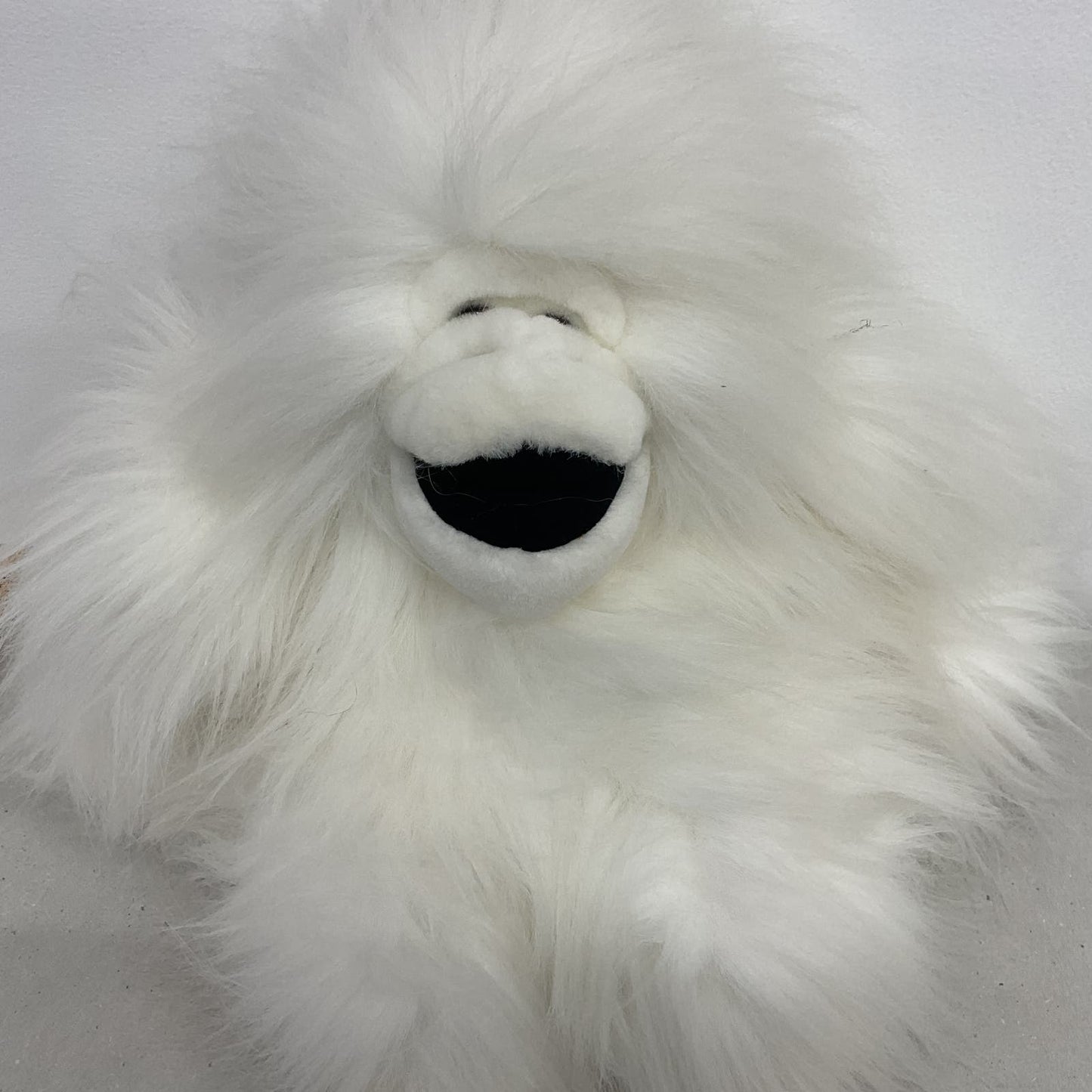 Vintage AA Plush White Furry Monkey Ape Stuffed Animal Toy - Warehouse Toys