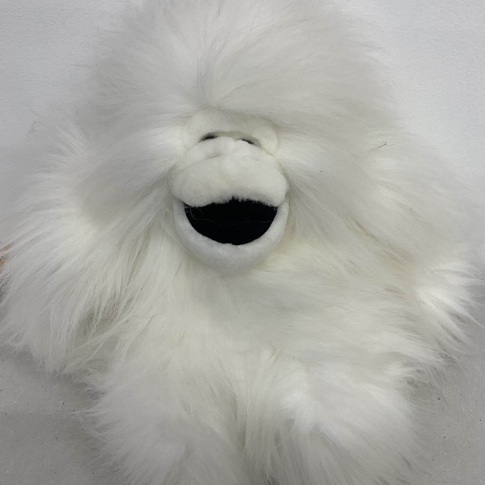 Vintage AA Plush White Furry Monkey Ape Stuffed Animal Toy - Warehouse Toys