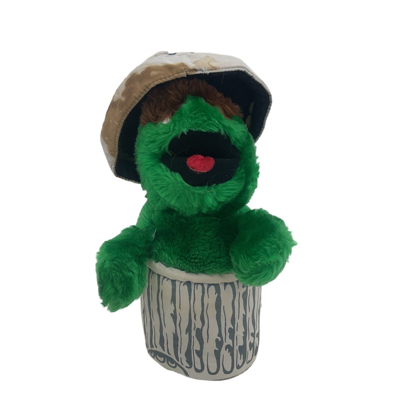 Vintage Applause Sesame Street Muppet Oscar The Grouch Trash Can Lid Plush - Warehouse Toys