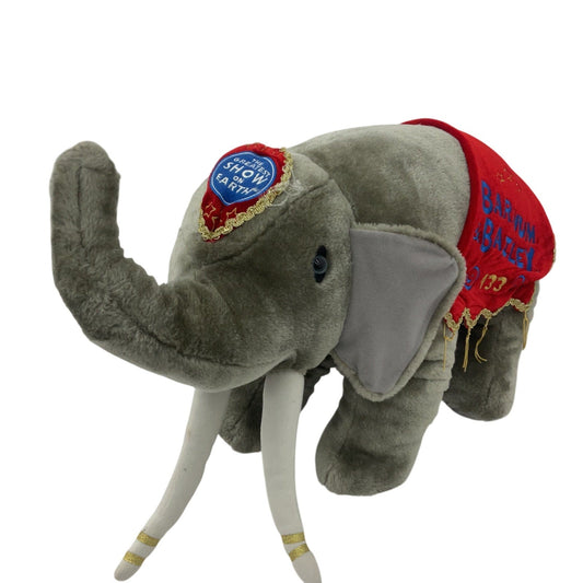 Vintage Barnum & Bailey Large Gray Circus Performing Elephant Plush Doll Stuffed - Warehouse Toys