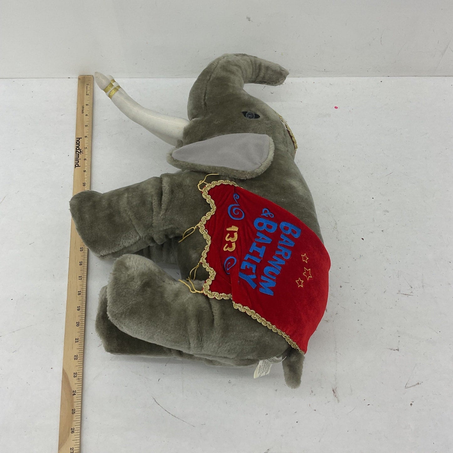 Vintage Barnum & Bailey Large Gray Circus Performing Elephant Plush Doll Stuffed - Warehouse Toys