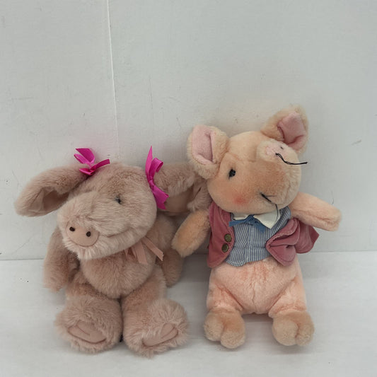 Vintage Boyds and Frederick Warne Pink Stuffed Animal Pig Plush Lot - Warehouse Toys