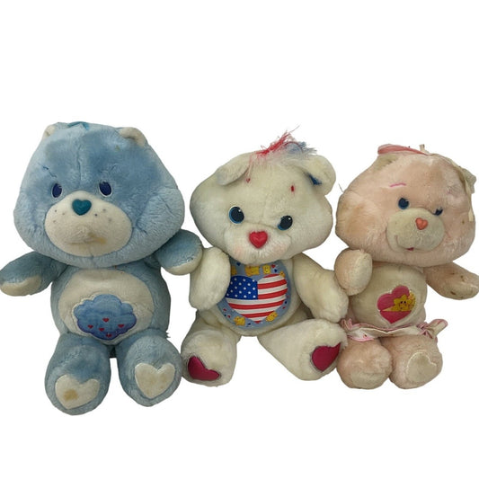 Vintage Care Bears LOT 3 Kenner Grumpy Bear Environmental USA Pink Baby Hugs - Warehouse Toys