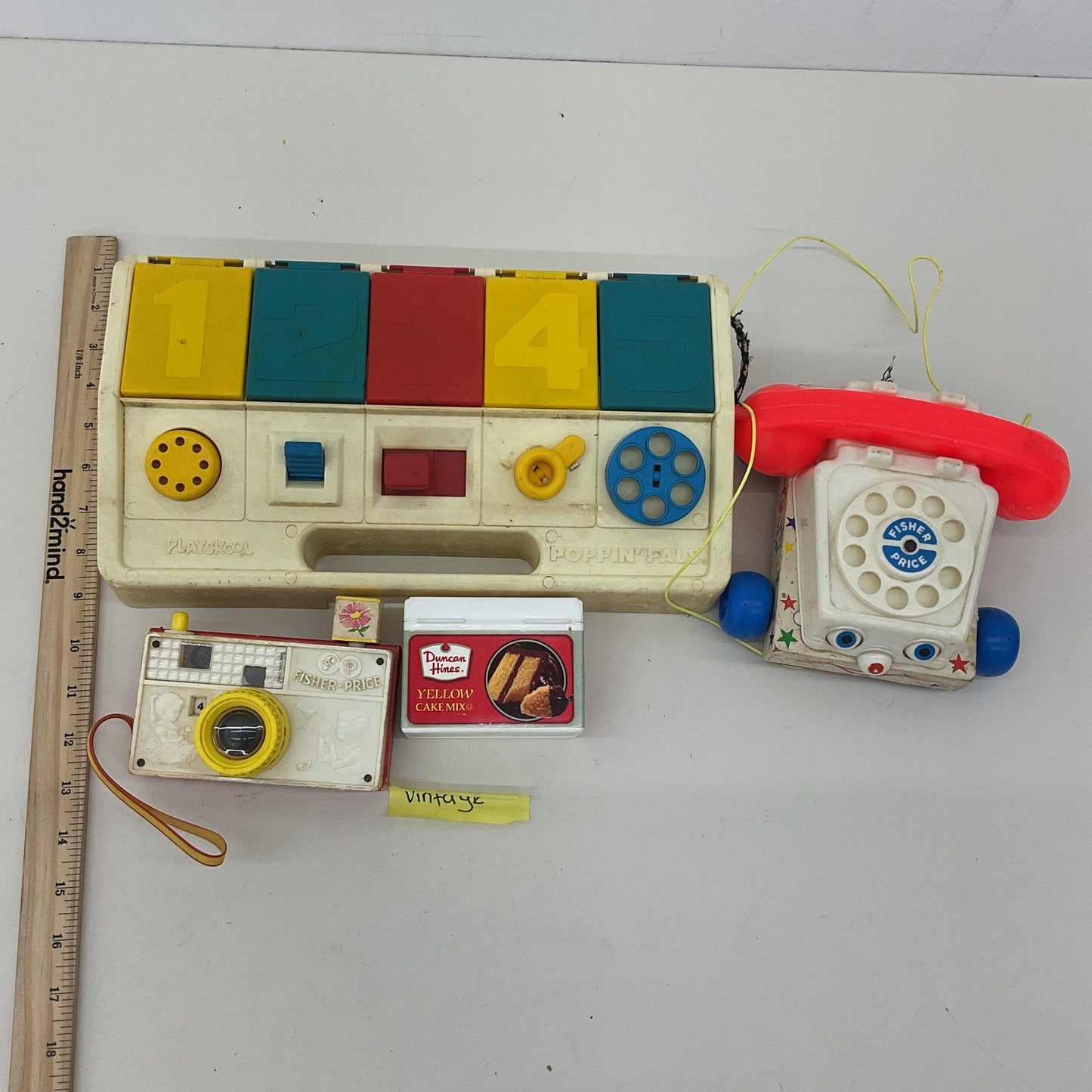 Vintage Classic Toys LOT Fisher Price Telephone Disney Learning Camera Cake - Warehouse Toys