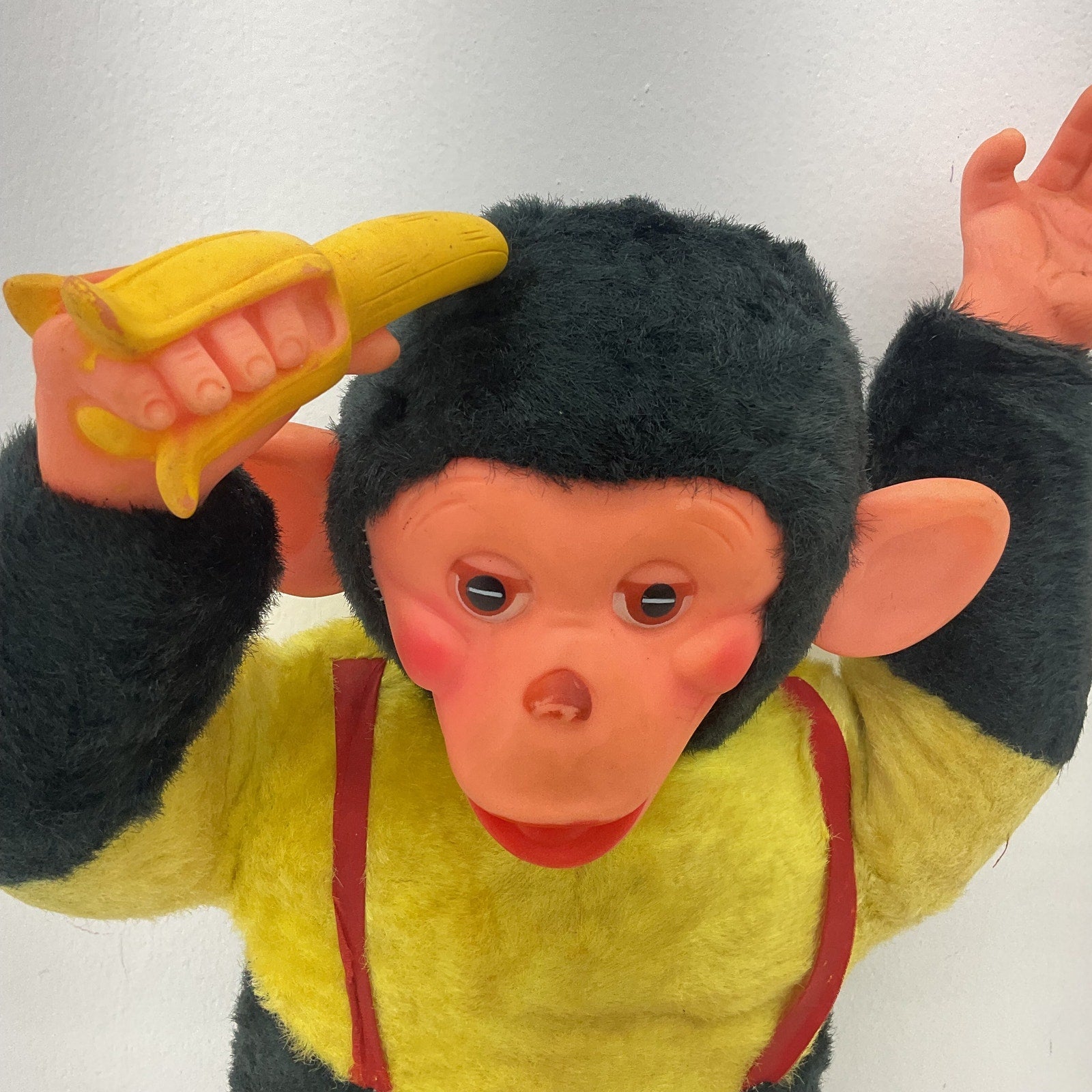 Vintage Commonwealth Mr Bim Monkey Rubber Face Plush Doll Zip Zippy Chimp Banana - Warehouse Toys