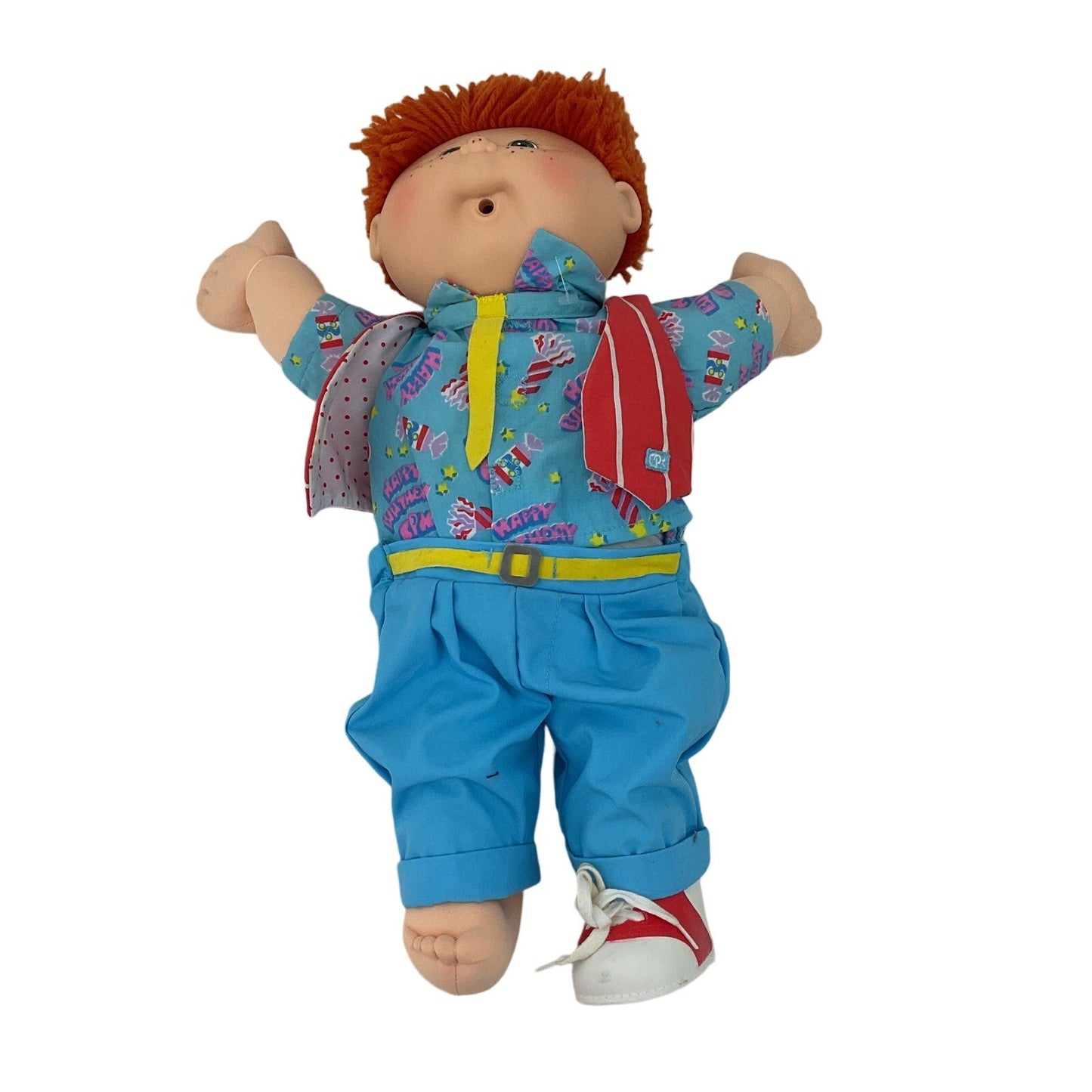 Vintage CPK Cabbage Patch Kids Red Hair Birthday Freckled Boy Play Baby Doll - Warehouse Toys