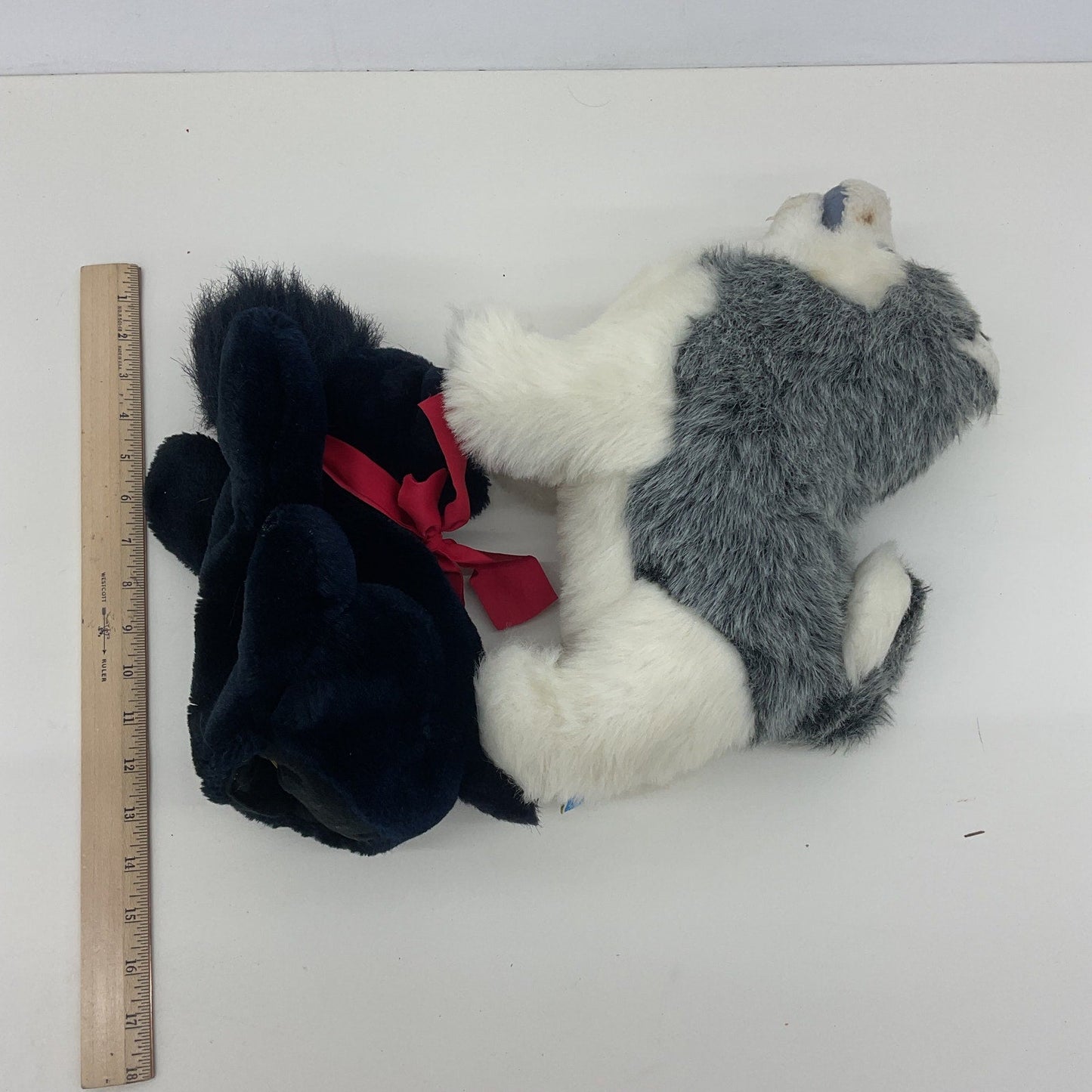 Vintage Dakin Siberian Husky Dog Plush & Black Scottish Terrier Pup Stuffed Toys - Warehouse Toys