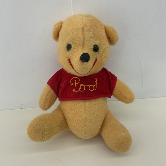 Vintage Disney 1960s Winnie the Pooh in Red Shirt Character Plush Doll Toy - Warehouse Toys