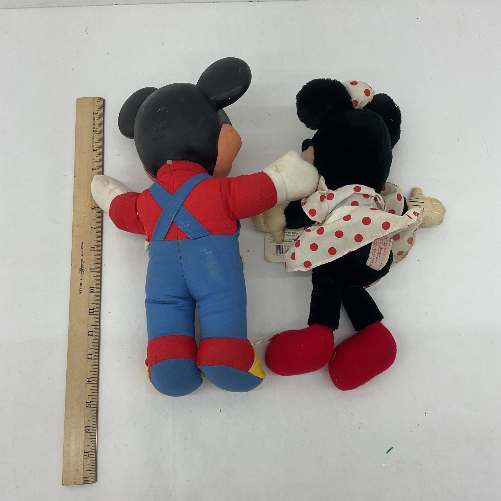 Vintage Disney Classic Character LOT 2 Mickey Minnie Mouse Plush Dolls - Warehouse Toys