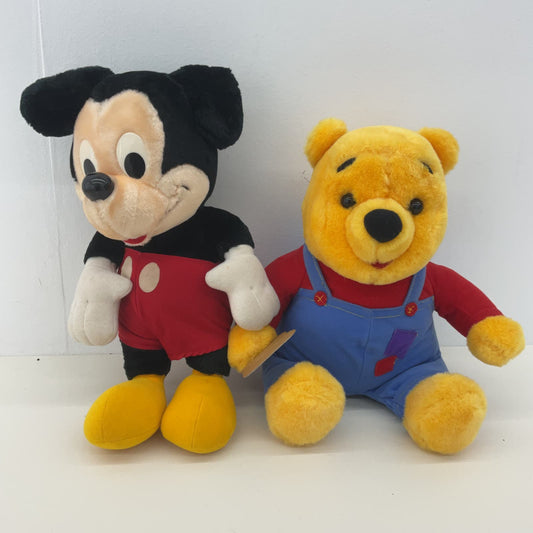 Vintage Disney Classic Character Plush LOT Mickey Mouse Winnie the Pooh Bear - Warehouse Toys