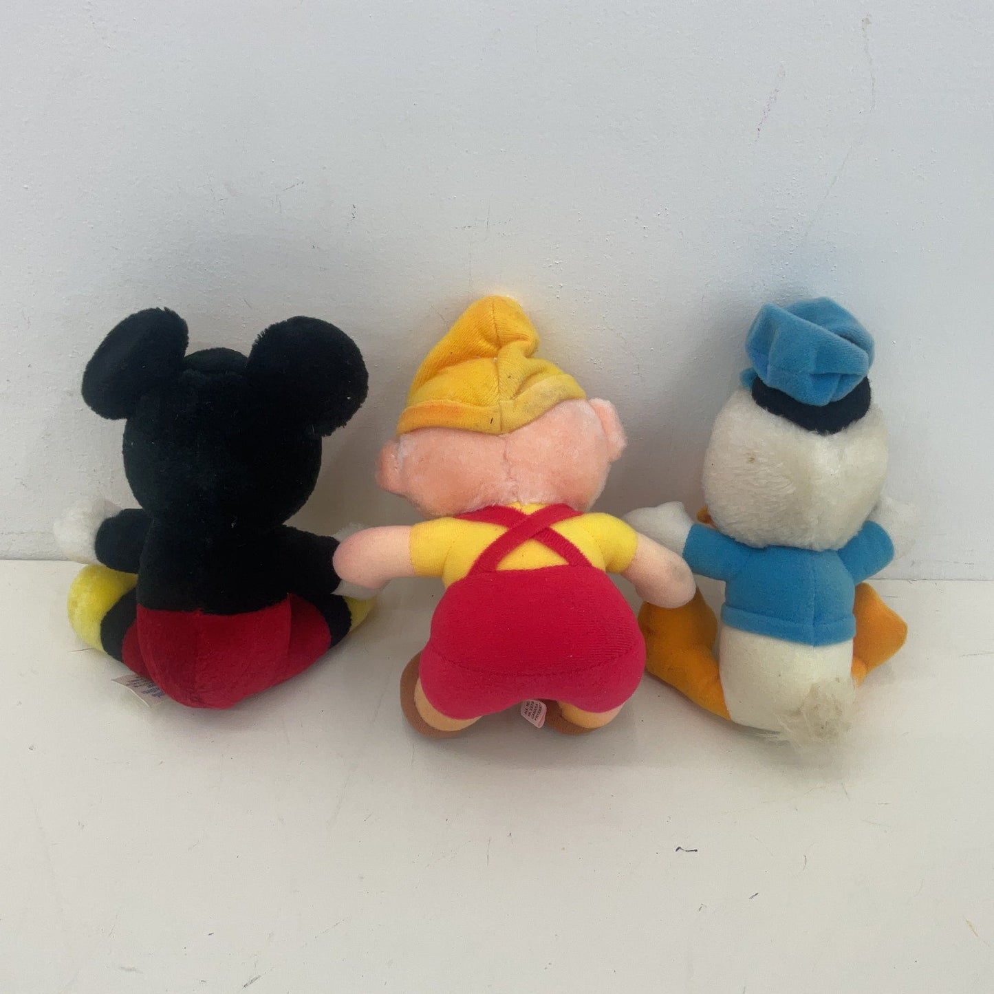 Vintage Disney LOT 3 Mini Plush Dolls Pinocchio Donald Duck Mickey Mouse Stuffed - Warehouse Toys