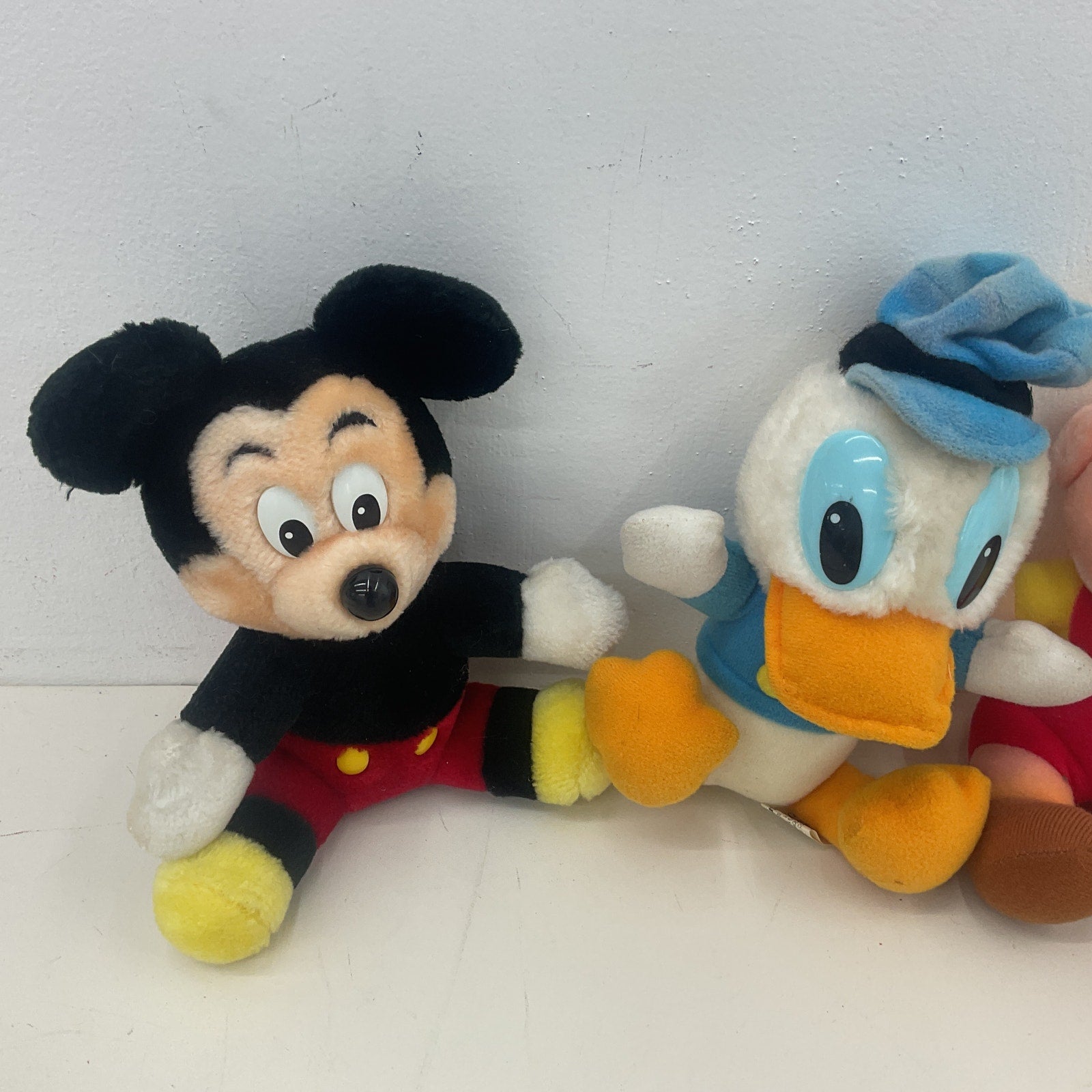 Vintage Disney LOT 3 Mini Plush Dolls Pinocchio Donald Duck Mickey Mouse Stuffed - Warehouse Toys