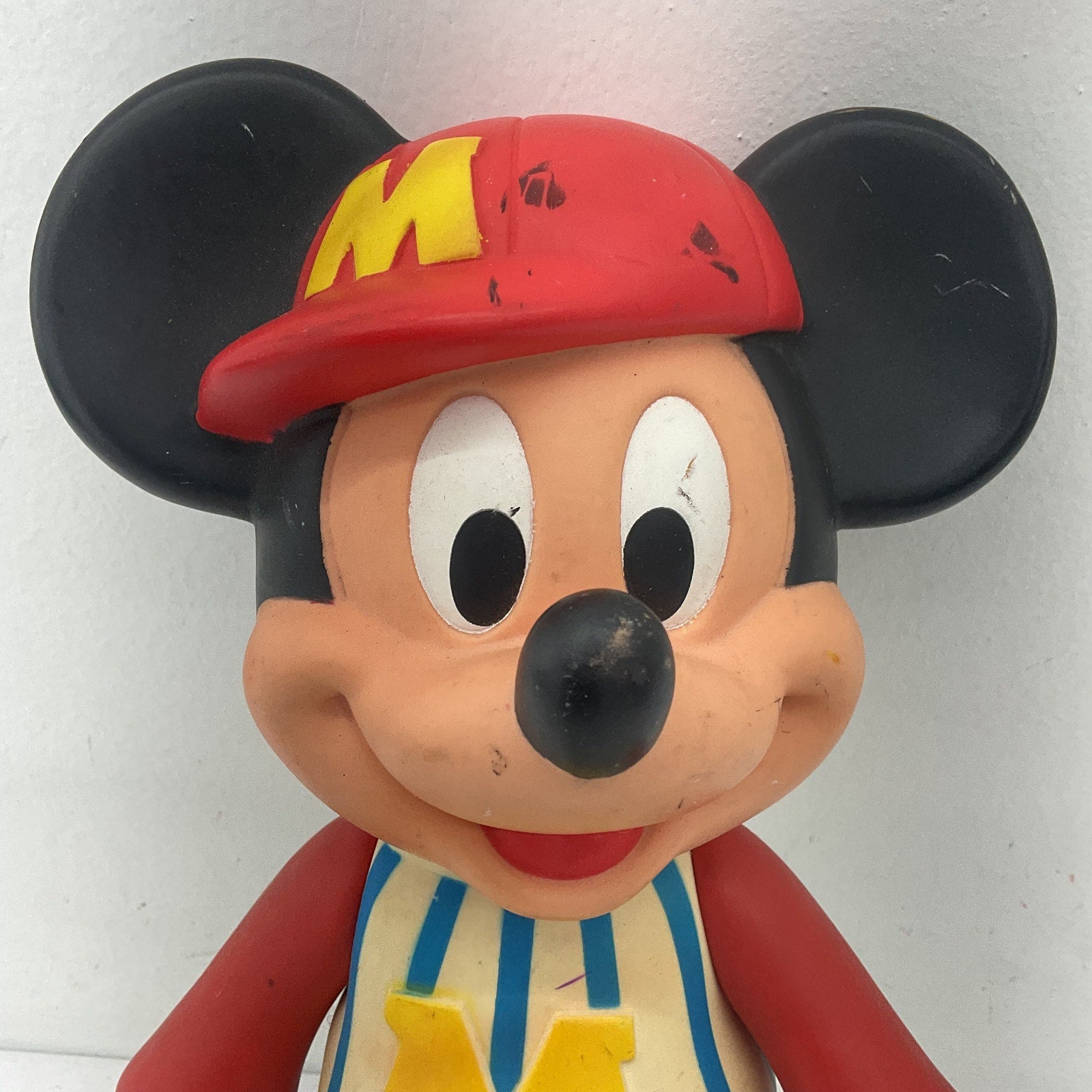 Vintage Disney Mickey Mouse Poseable Plastic Figure Figurine Baseball Cap Tee - Warehouse Toys