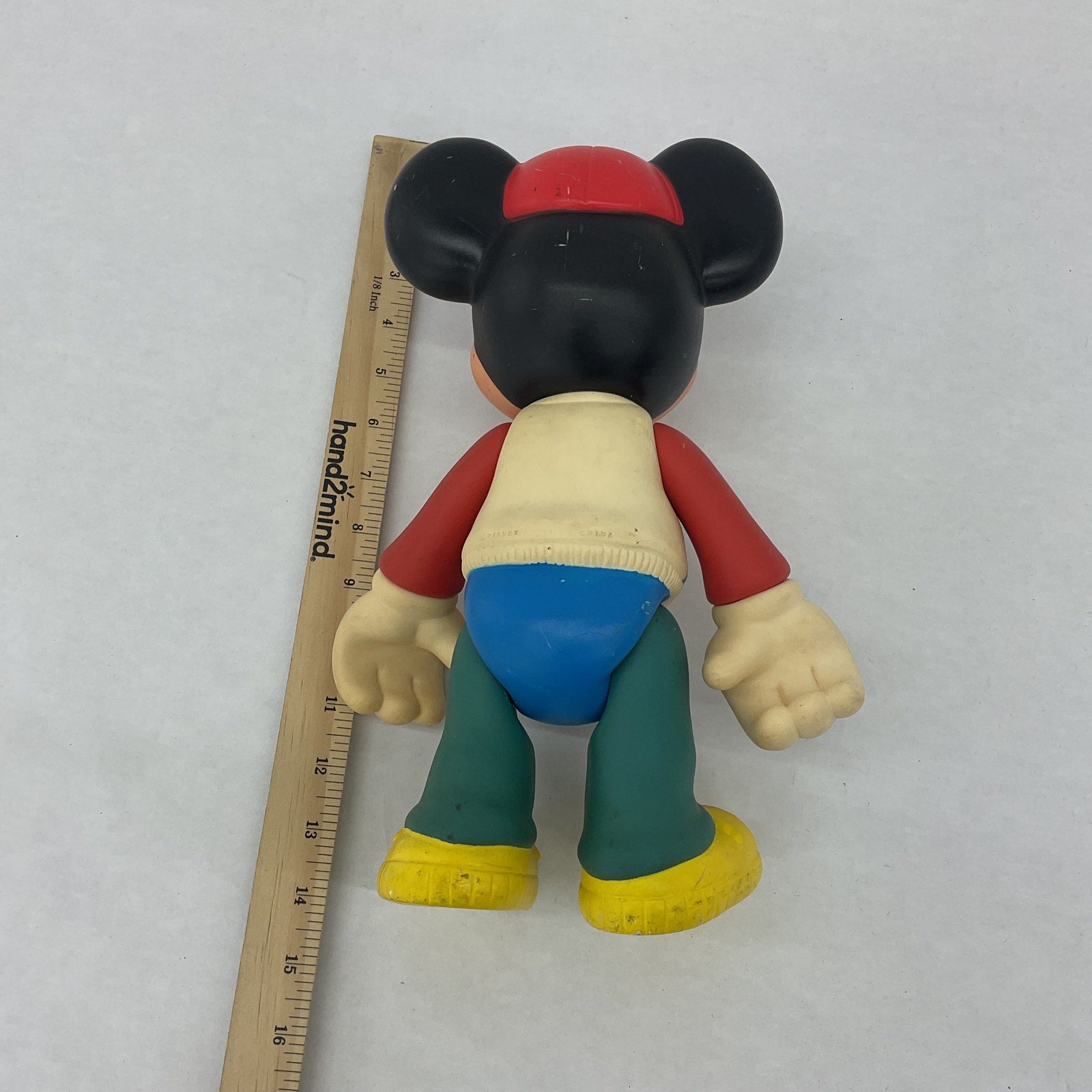 Vintage Disney Mickey Mouse Poseable Plastic Figure Figurine Baseball Cap Tee - Warehouse Toys