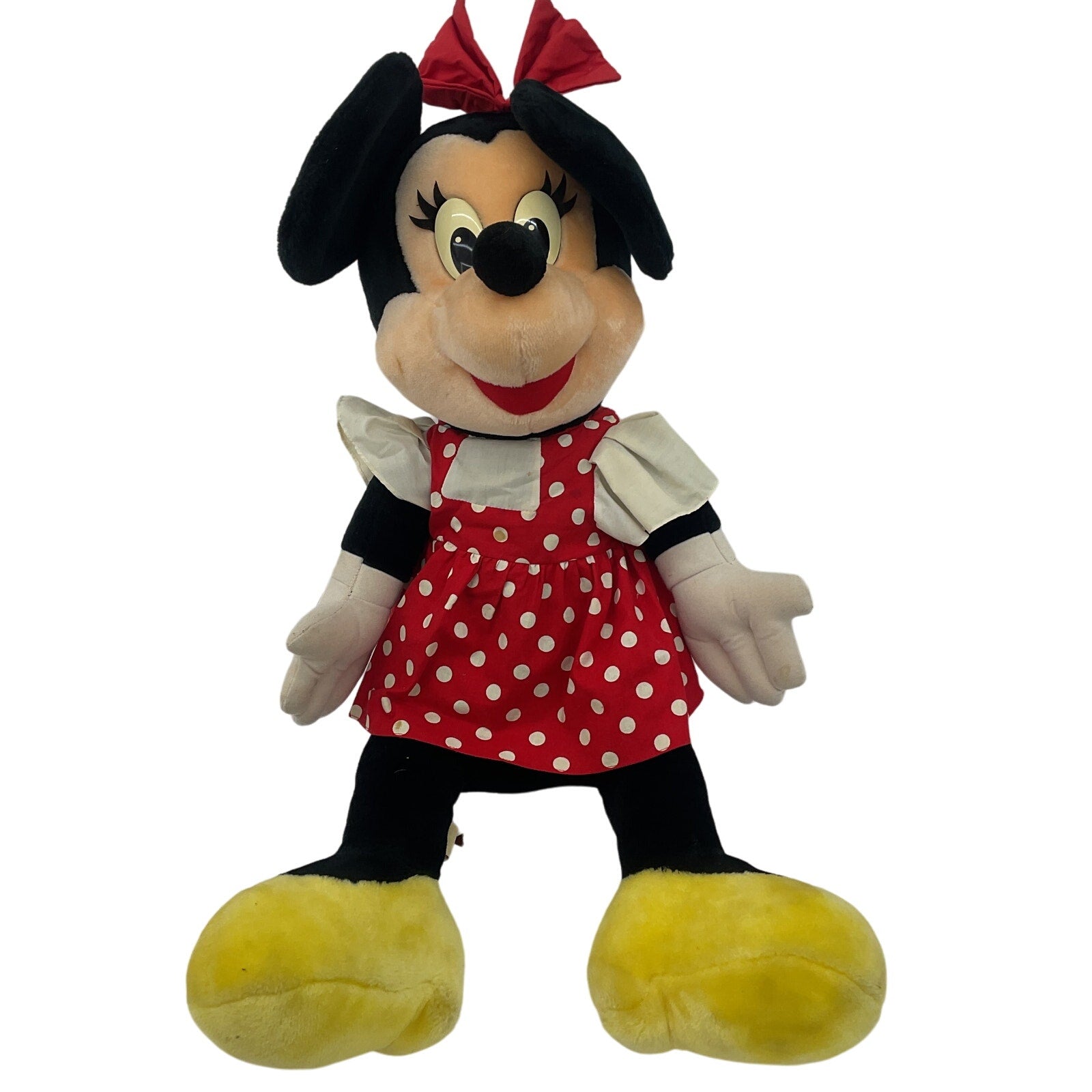 Vintage Disneyland Jumbo Large Minnie Mouse in Red Dotted Dress Plush Doll 80s - Warehouse Toys