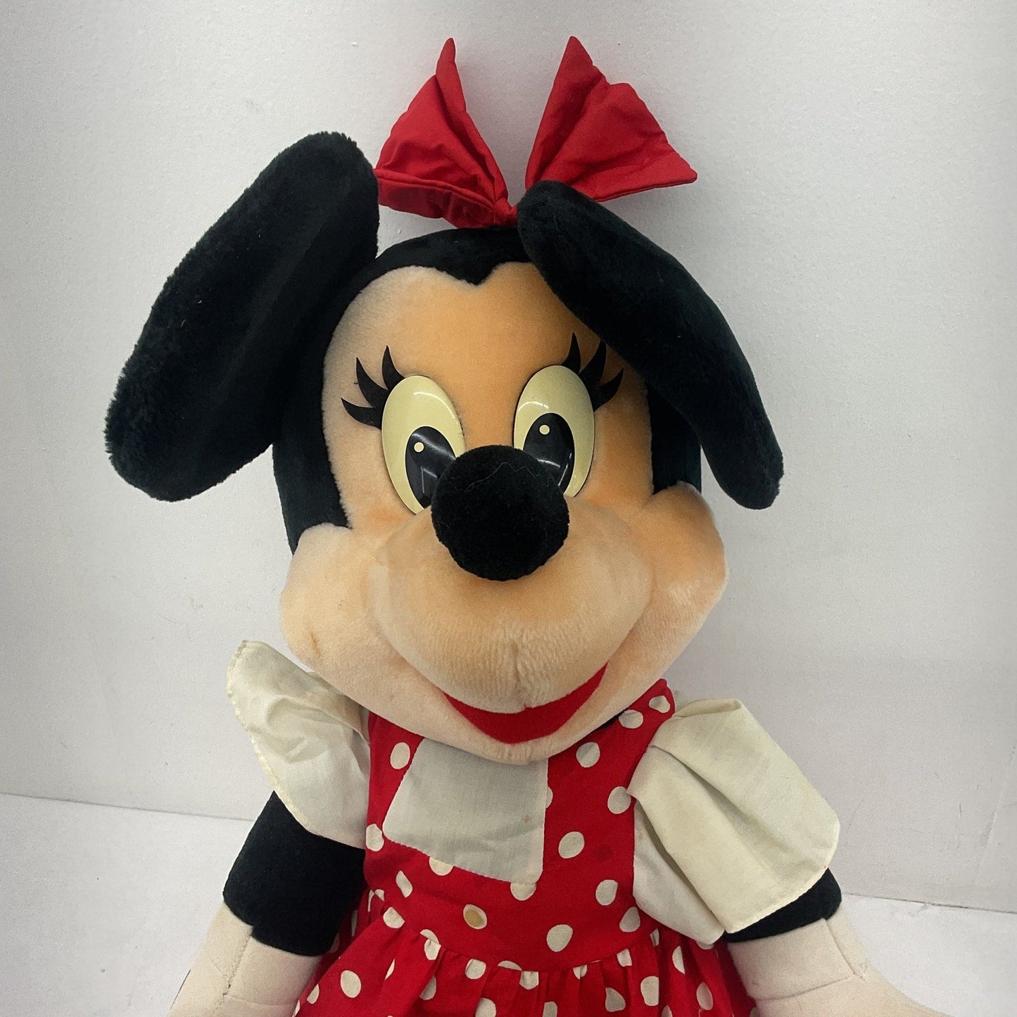 Vintage Disneyland Jumbo Large Minnie Mouse in Red Dotted Dress Plush Doll 80s - Warehouse Toys