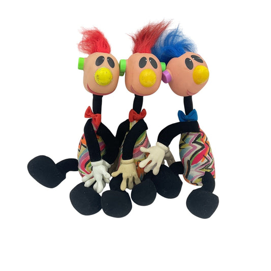 Vintage ERTL LOT Preowned Jibba Jabber Funky Mohawk Plush Dolls Toys 1990s - Warehouse Toys