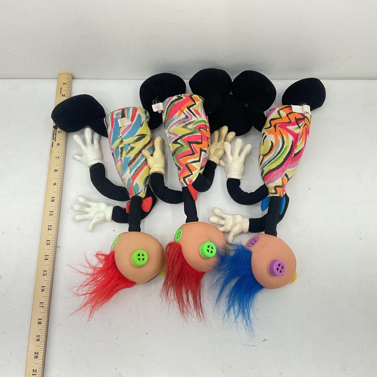 Vintage ERTL LOT Preowned Jibba Jabber Funky Mohawk Plush Dolls Toys 1990s - Warehouse Toys