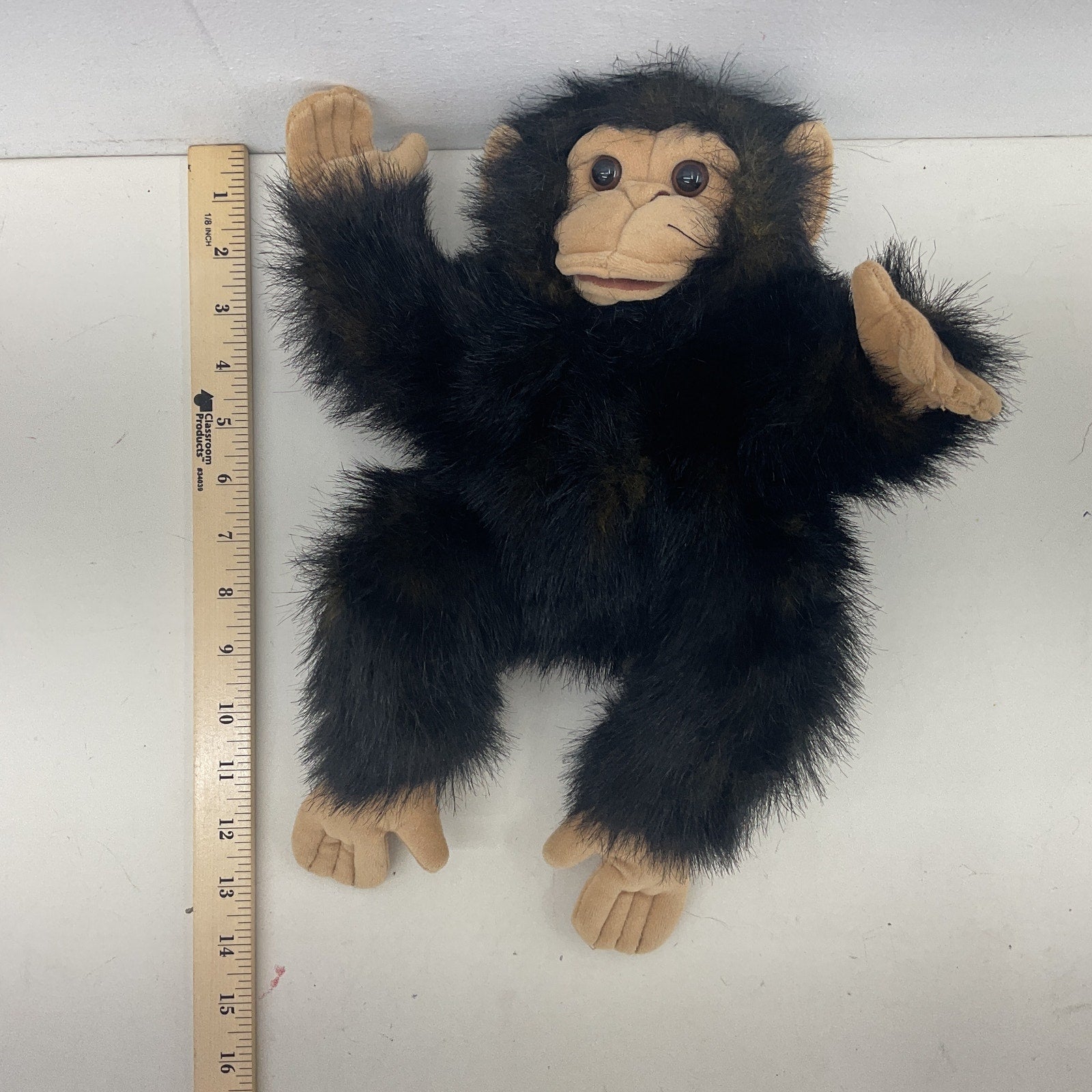 Vintage Folkmanis Small Hand Puppet Plush Chimp Toy Monkey - Warehouse Toys