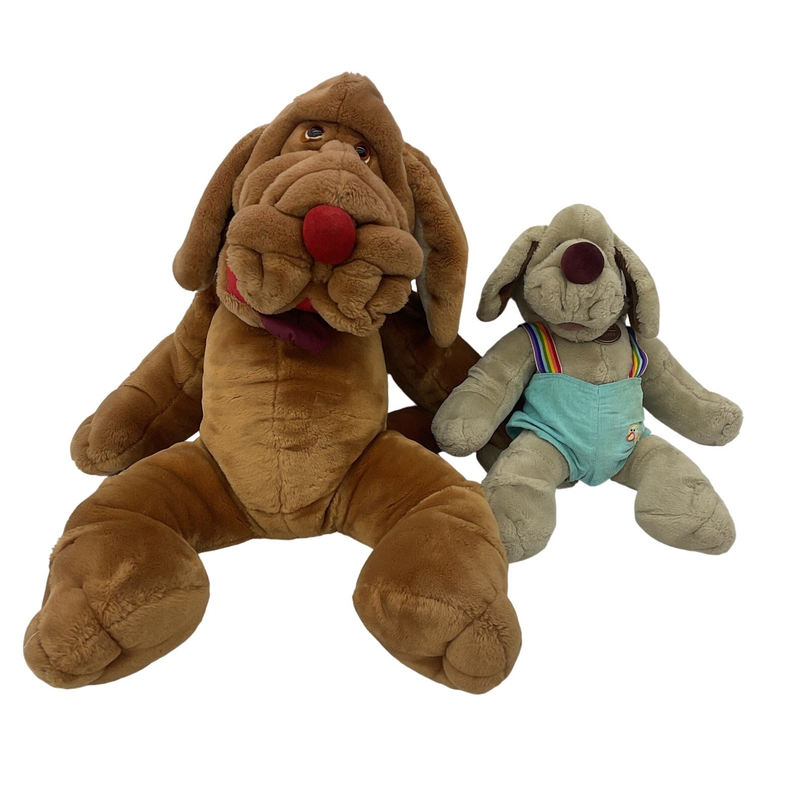 Vintage Ganzbros Wrinkles the Dog Plush Stuffed Animals Hand Puppets LOT 2 - Warehouse Toys