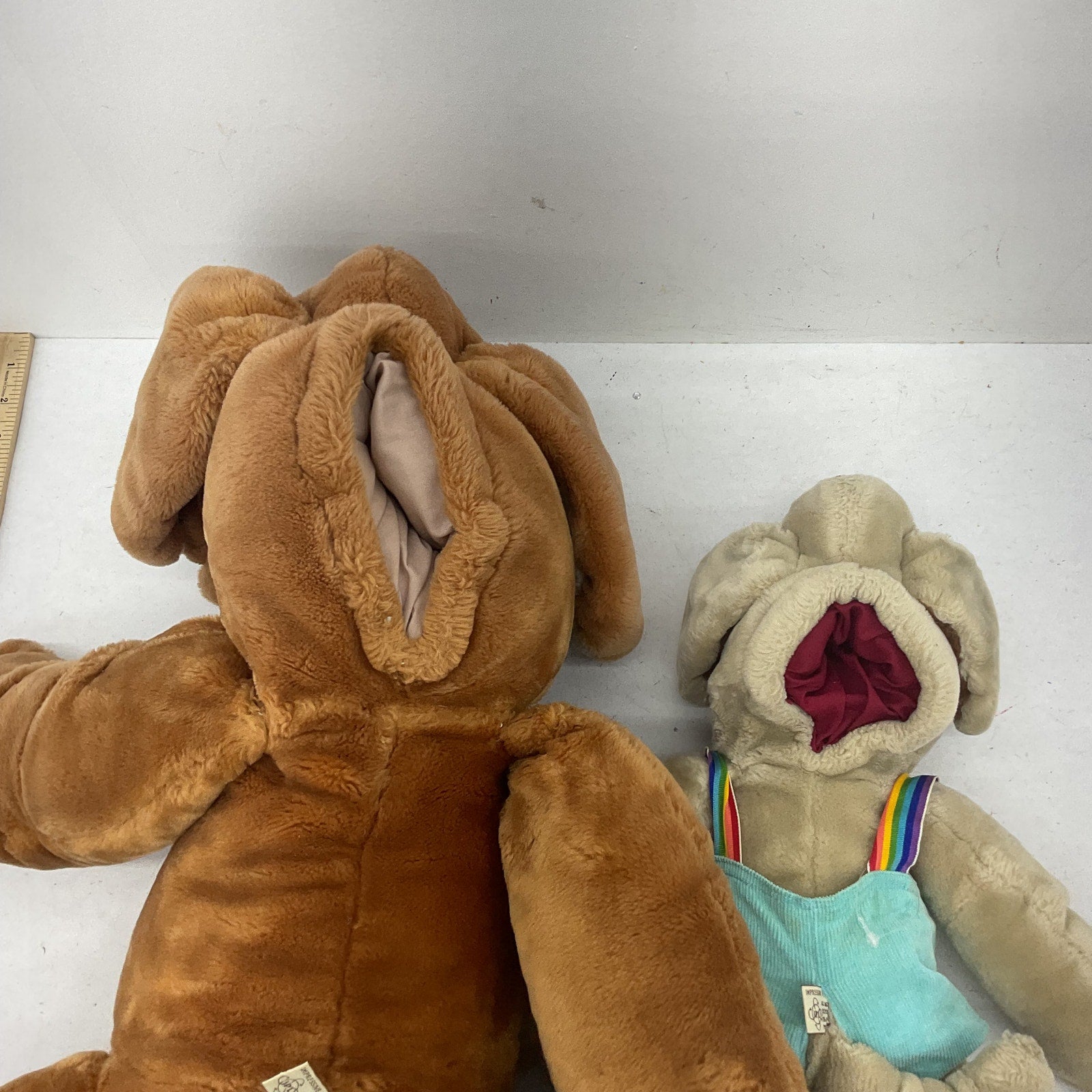 Vintage Ganzbros Wrinkles the Dog Plush Stuffed Animals Hand Puppets LOT 2 - Warehouse Toys