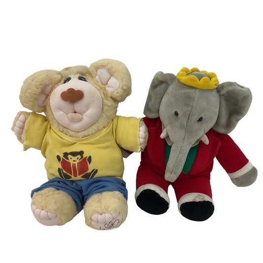 Vintage GUND Babar the Elephant & Xavier Roberts Furskins Country Bear Plush - Warehouse Toys