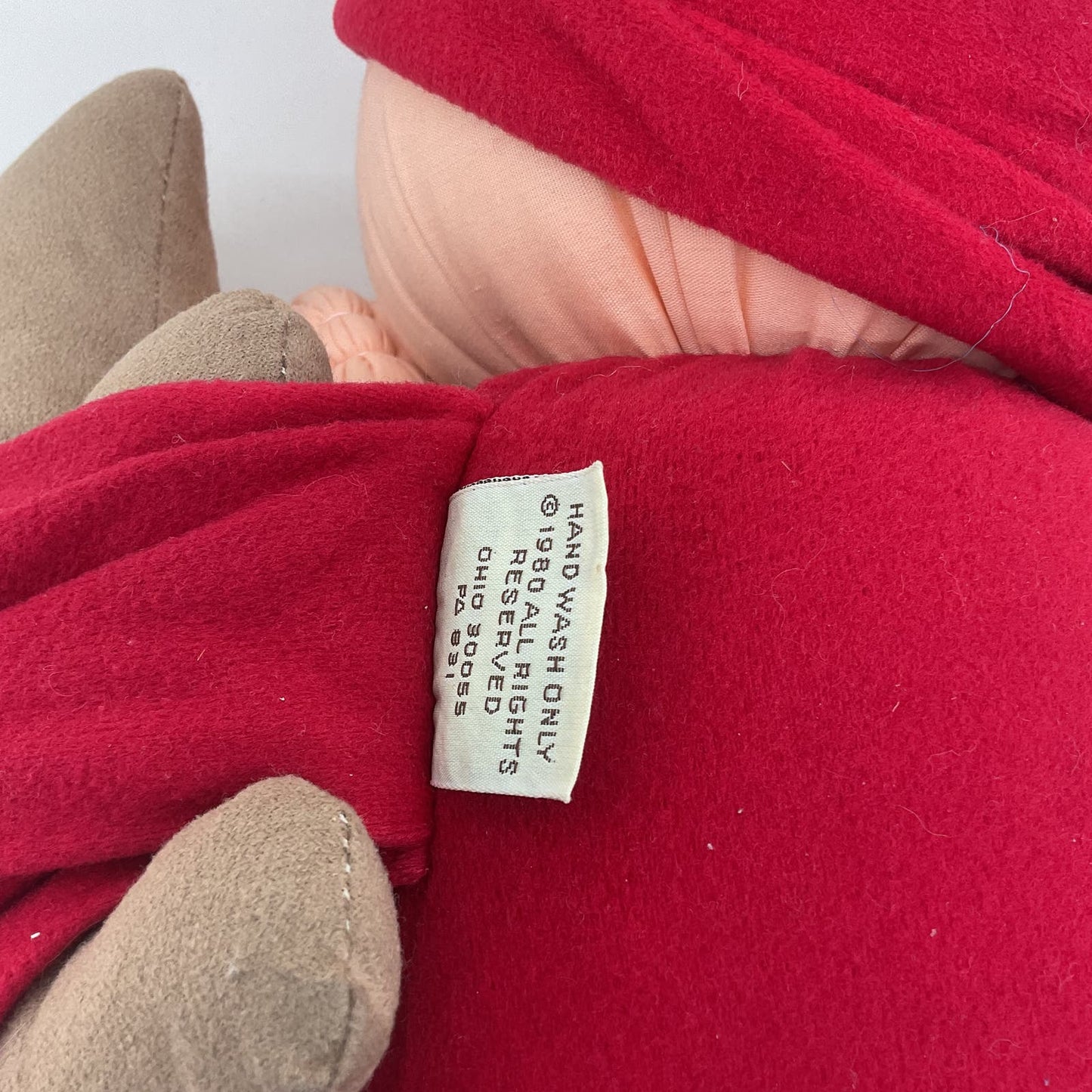 Vintage Hugachum Little Sleepy Boy with Teddy Bear Red Pajamas Plush Doll 80s - Warehouse Toys