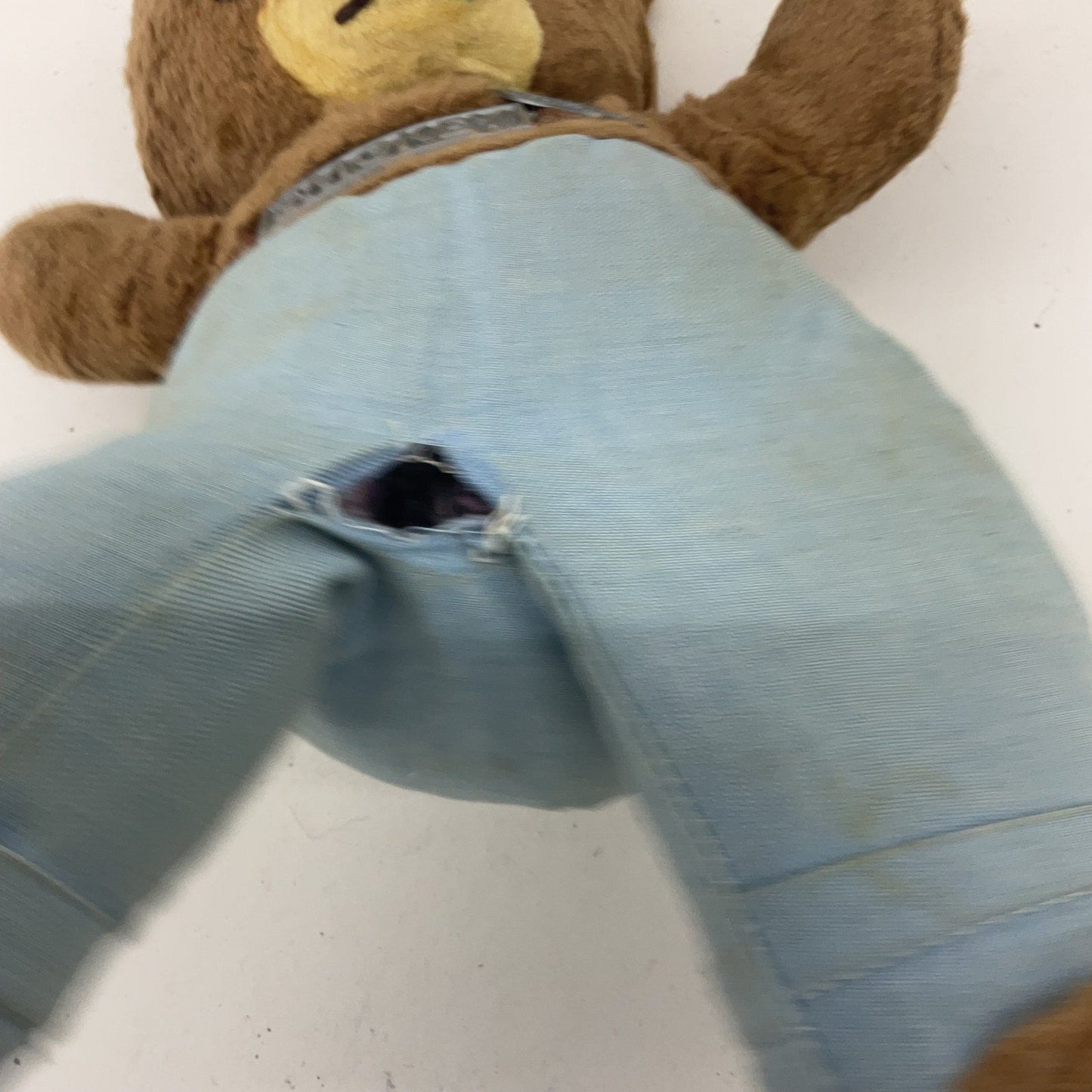 Vintage Ideal Brown & Blue Denim Smokey the Bear Teddy Plush Doll Incomplete - Warehouse Toys