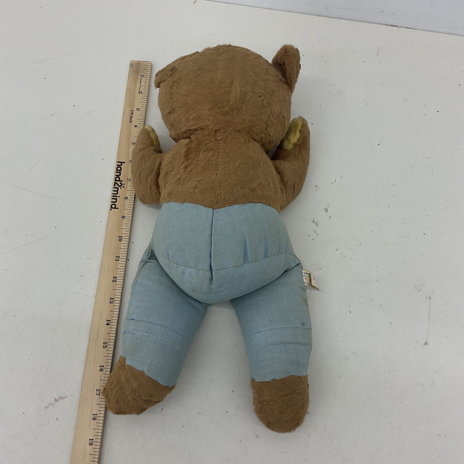 Vintage Ideal Brown & Blue Denim Smokey the Bear Teddy Plush Doll Incomplete - Warehouse Toys