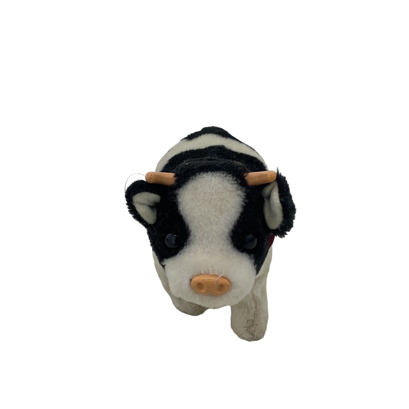 Vintage Japan Iwaya Black White Moo Cow Electronic Stuffed Animal UNTESTED - Warehouse Toys