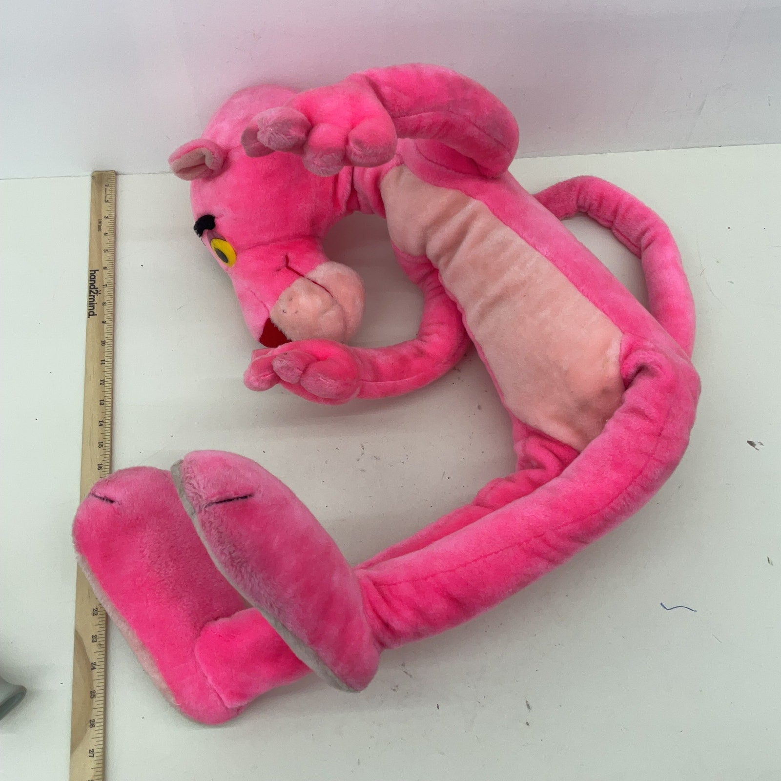 Vintage Jumbo Mighty Star Preowned Pink Poseable Pink Panther Stuffed Animal Toy - Warehouse Toys