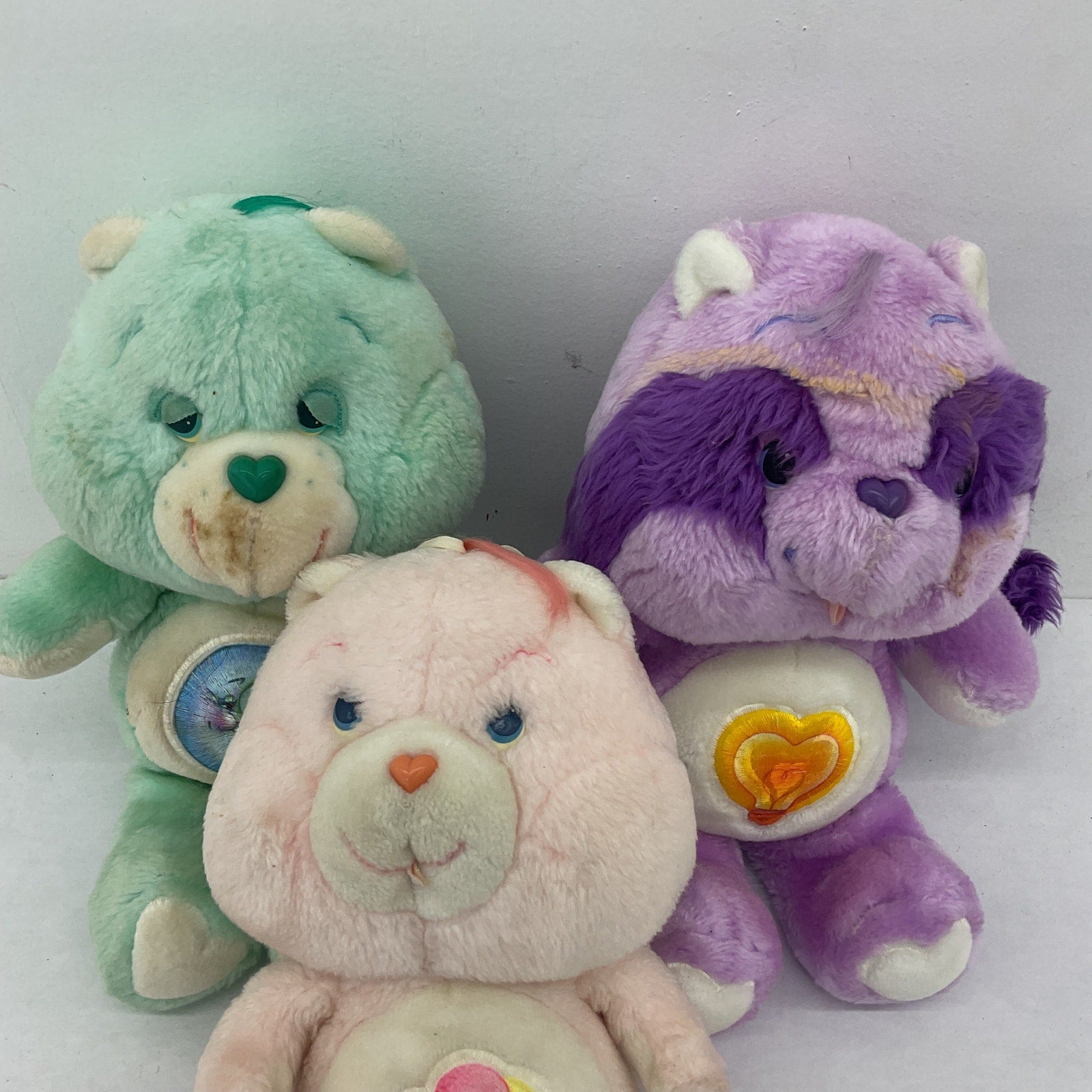 Vintage Kenner 1980s LOT 3 Care Bears Cousin Bright Heart Raccoon Bedtime Baby - Warehouse Toys