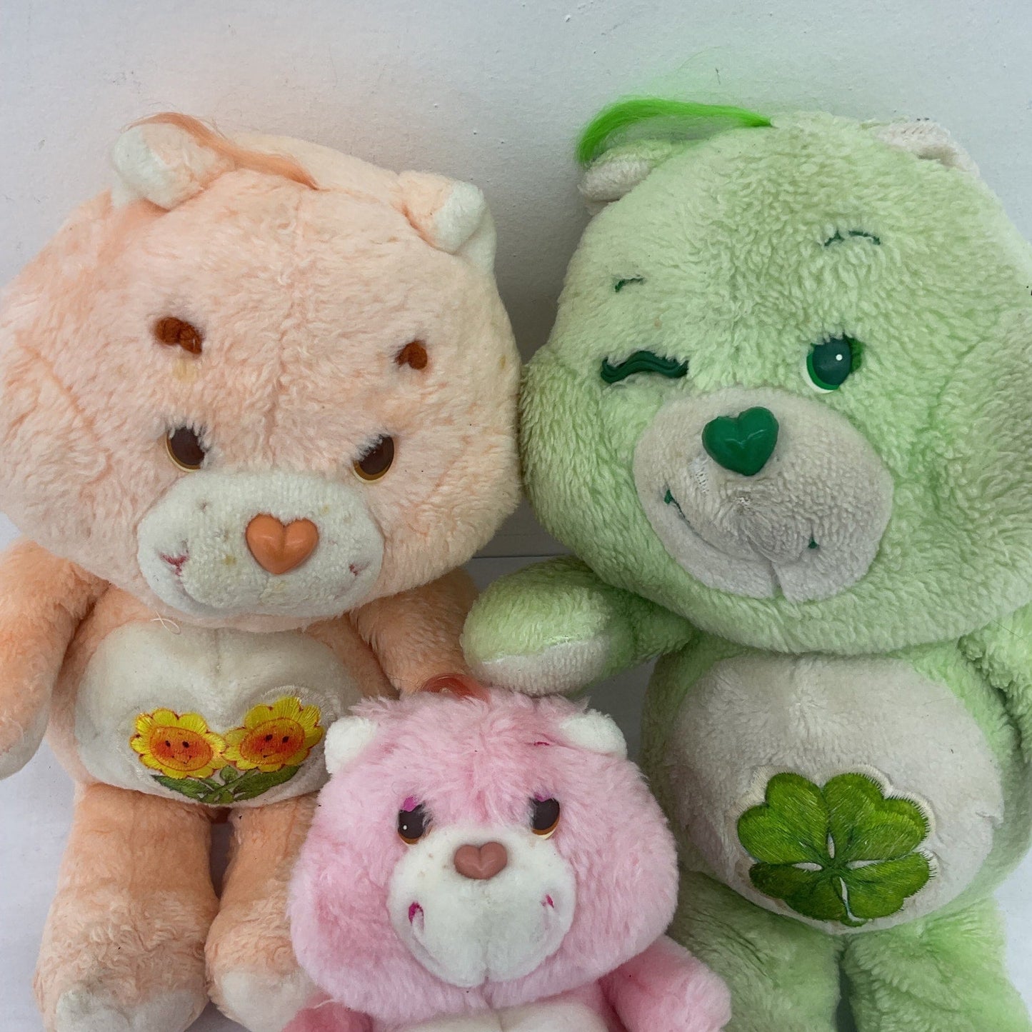 Vintage Kenner 1980s LOT of 3 Care Bears Friendship Good Luck Loves A Lot Green - Warehouse Toys