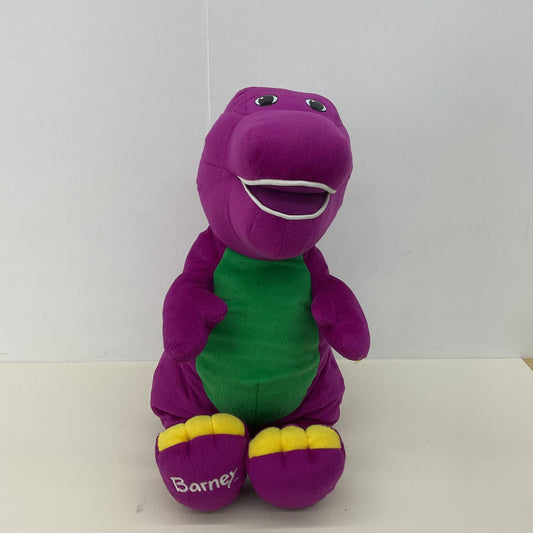 Vintage Large 1990s Barney & Friends Purple Dinosaur PBS Kids Plush Doll - Warehouse Toys