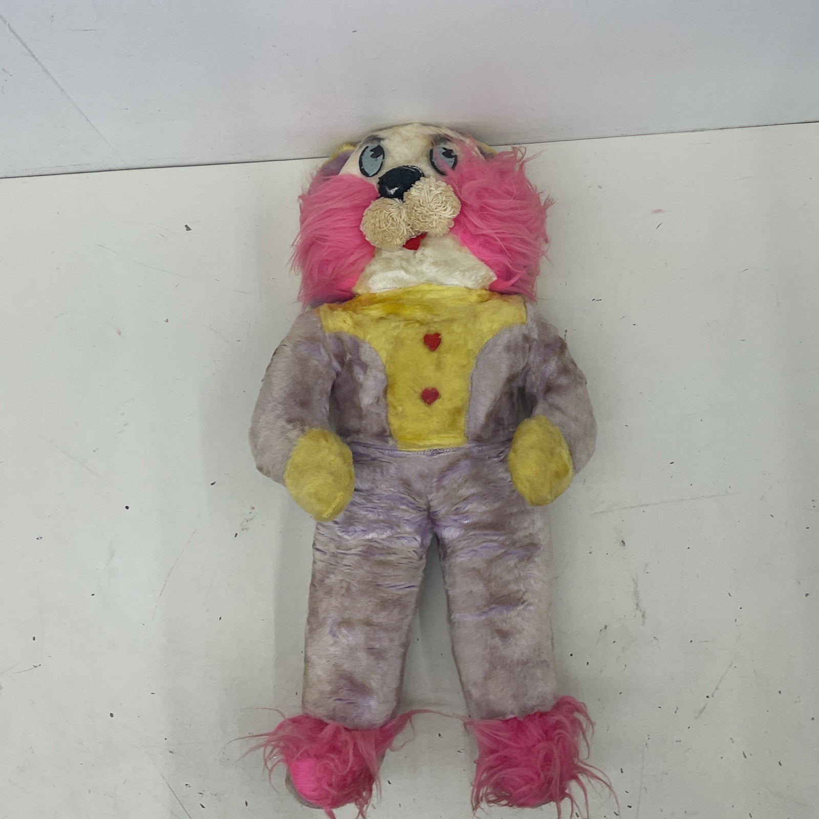 Vintage Large Purple & Pink Easter Bunny Rabbit Novelty Fair Prize Plush Doll - Warehouse Toys