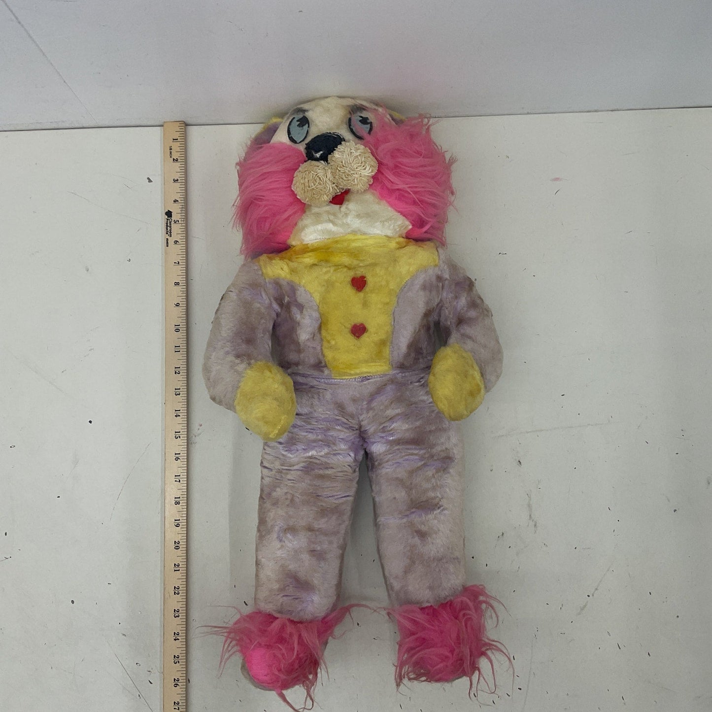 Vintage Large Purple & Pink Easter Bunny Rabbit Novelty Fair Prize Plush Doll - Warehouse Toys