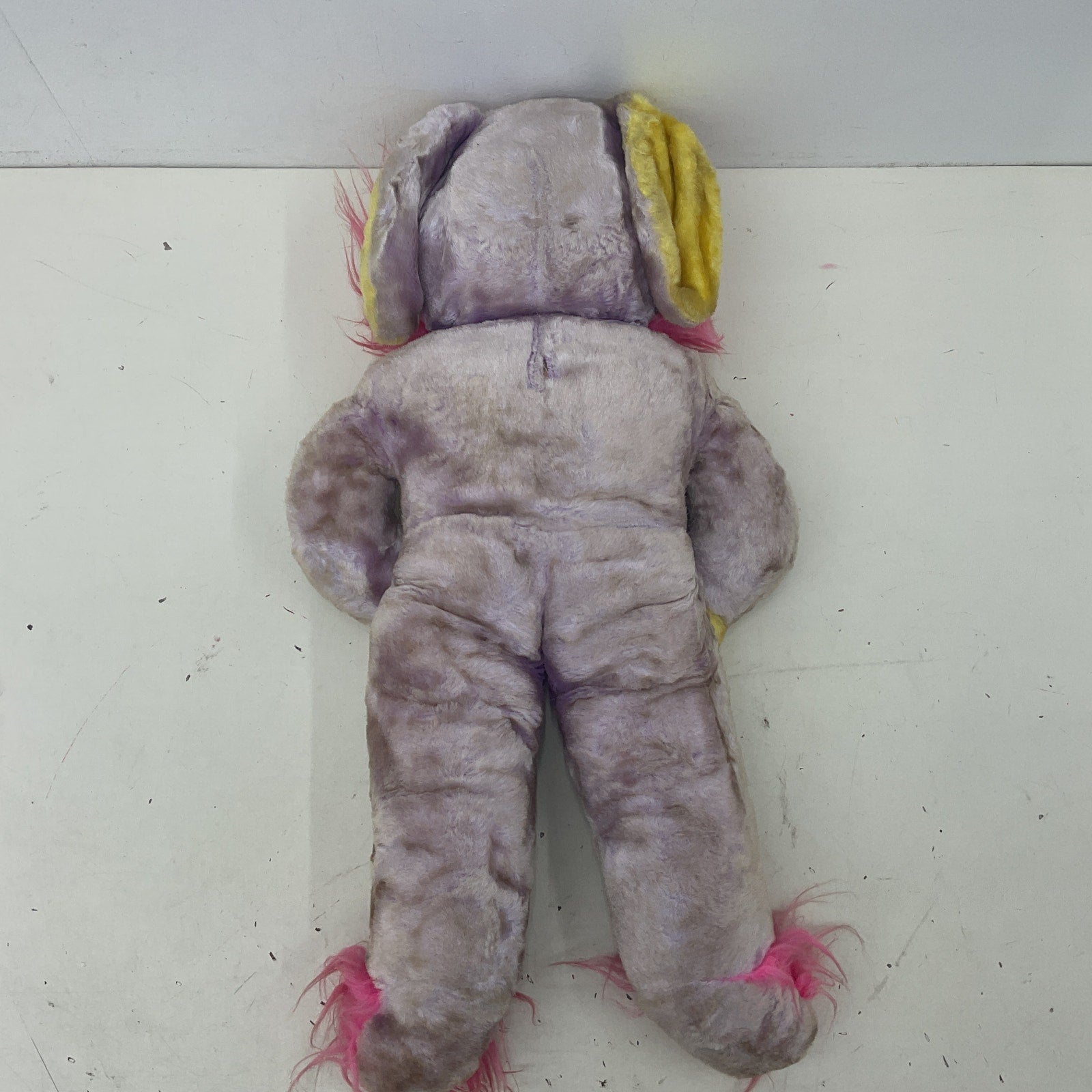 Vintage Large Purple & Pink Easter Bunny Rabbit Novelty Fair Prize Plush Doll - Warehouse Toys