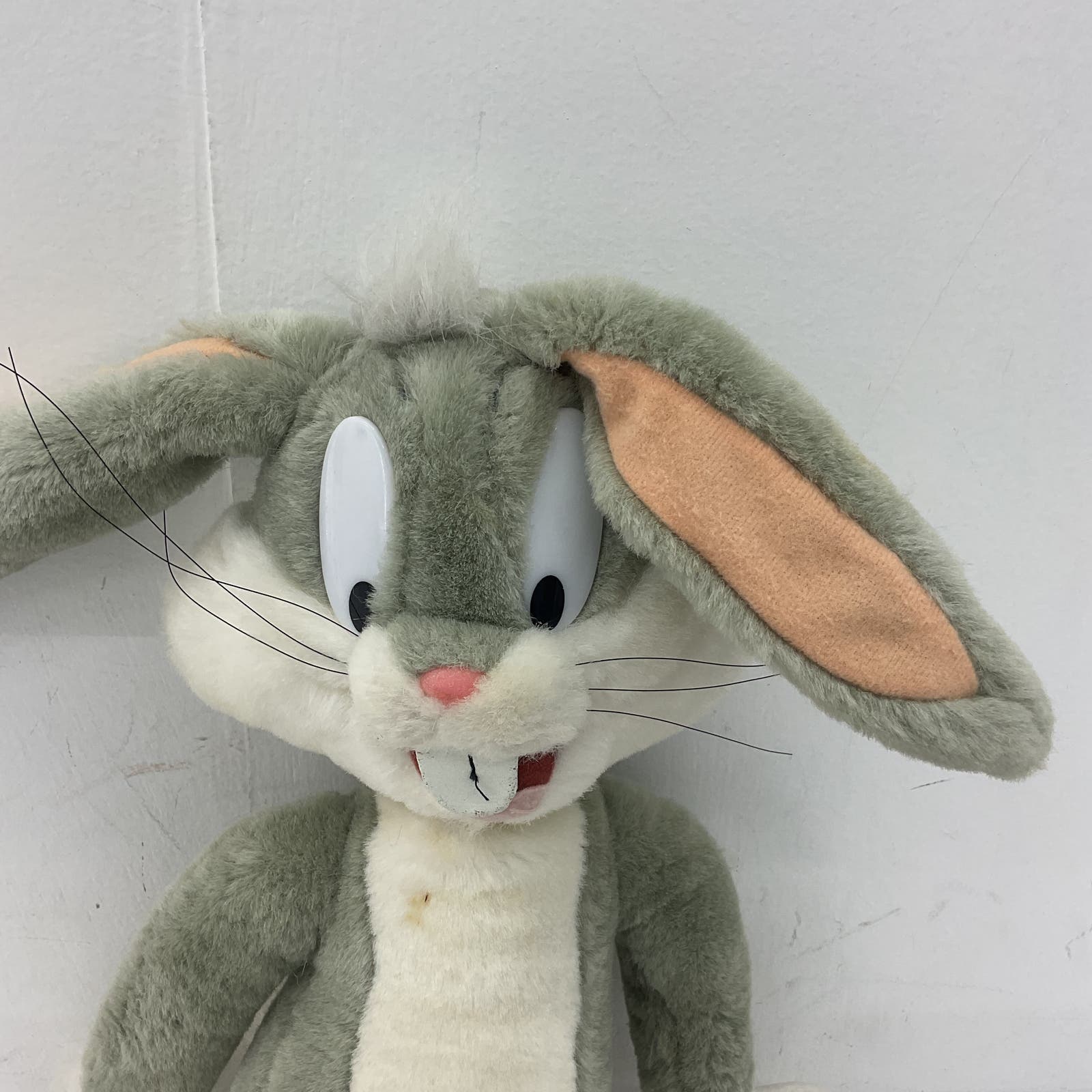 Vintage Looney Tunes Bugs Bunny Ace Gray Stuffed Animal Plush Toy Cartoon - Warehouse Toys