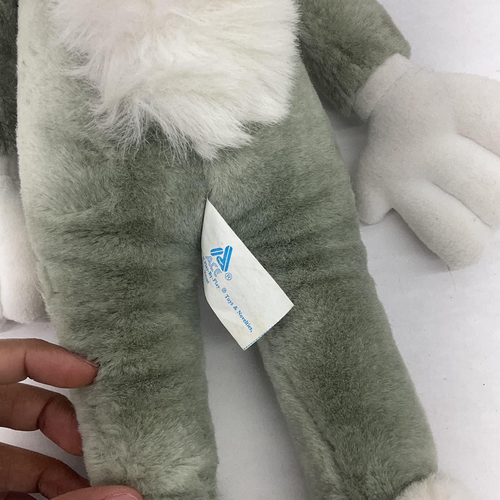 Vintage Looney Tunes Bugs Bunny Ace Gray Stuffed Animal Plush Toy Cartoon - Warehouse Toys