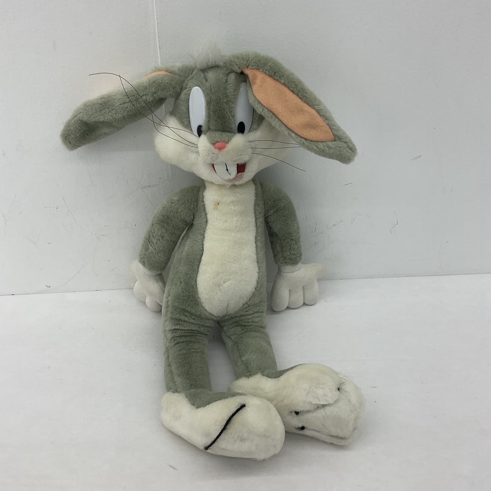 Vintage Looney Tunes Bugs Bunny Ace Gray Stuffed Animal Plush Toy Cartoon - Warehouse Toys