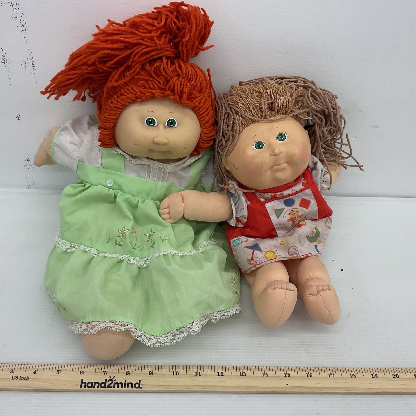 Vintage LOT 2 Cabbage Patch Kids Baby Dolls Red Headed Brunette - Warehouse Toys