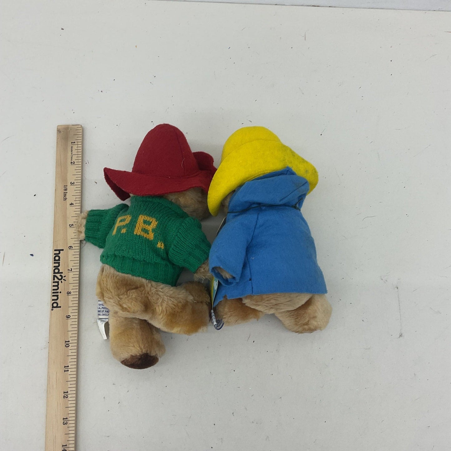 Vintage LOT 2 Paddington Bear Teddy in Coat Plush Dolls Stuffed Animals - Warehouse Toys