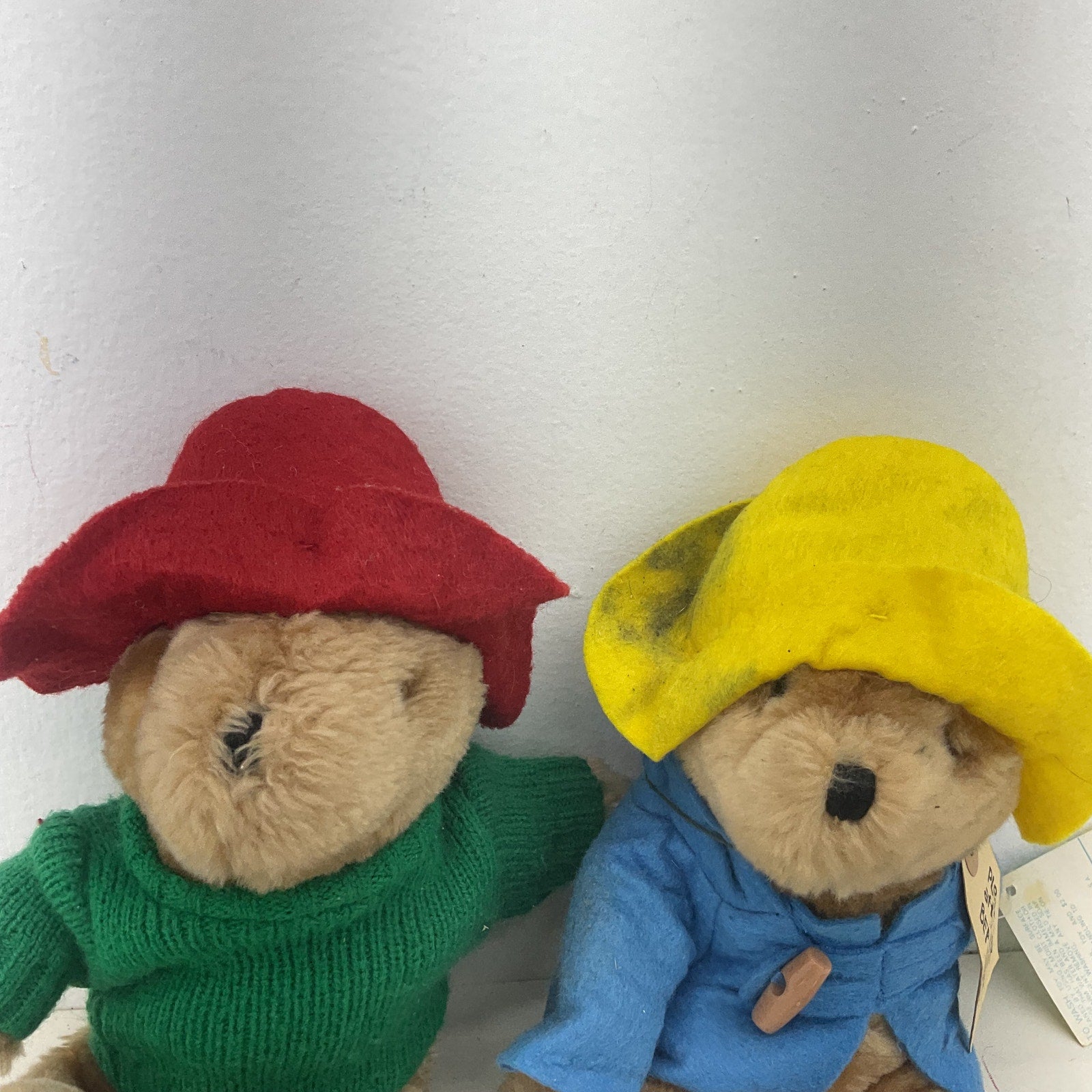 Vintage LOT 2 Paddington Bear Teddy in Coat Plush Dolls Stuffed Animals - Warehouse Toys