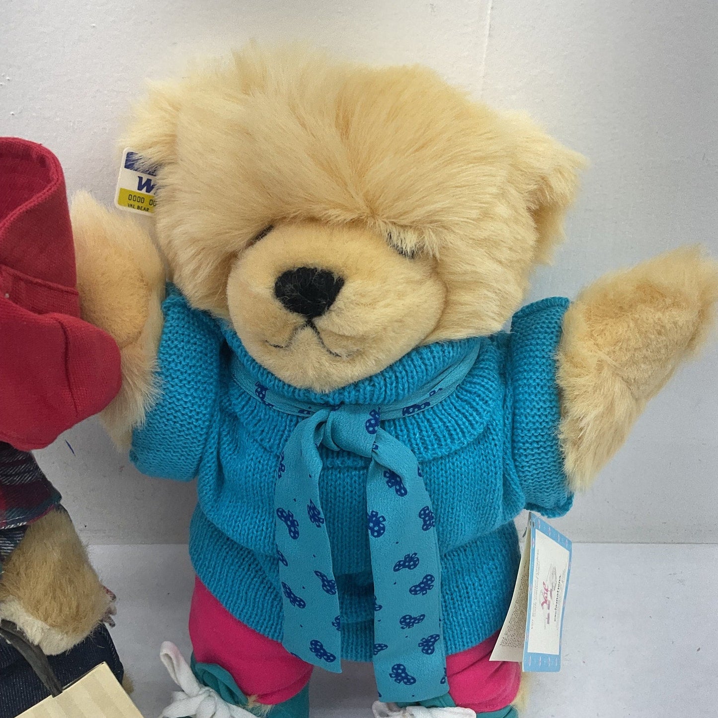 Vintage LOT 2 Preowned Teddy Bear Plush Dolls JCPenney's Shopper Sweater Outfit - Warehouse Toys