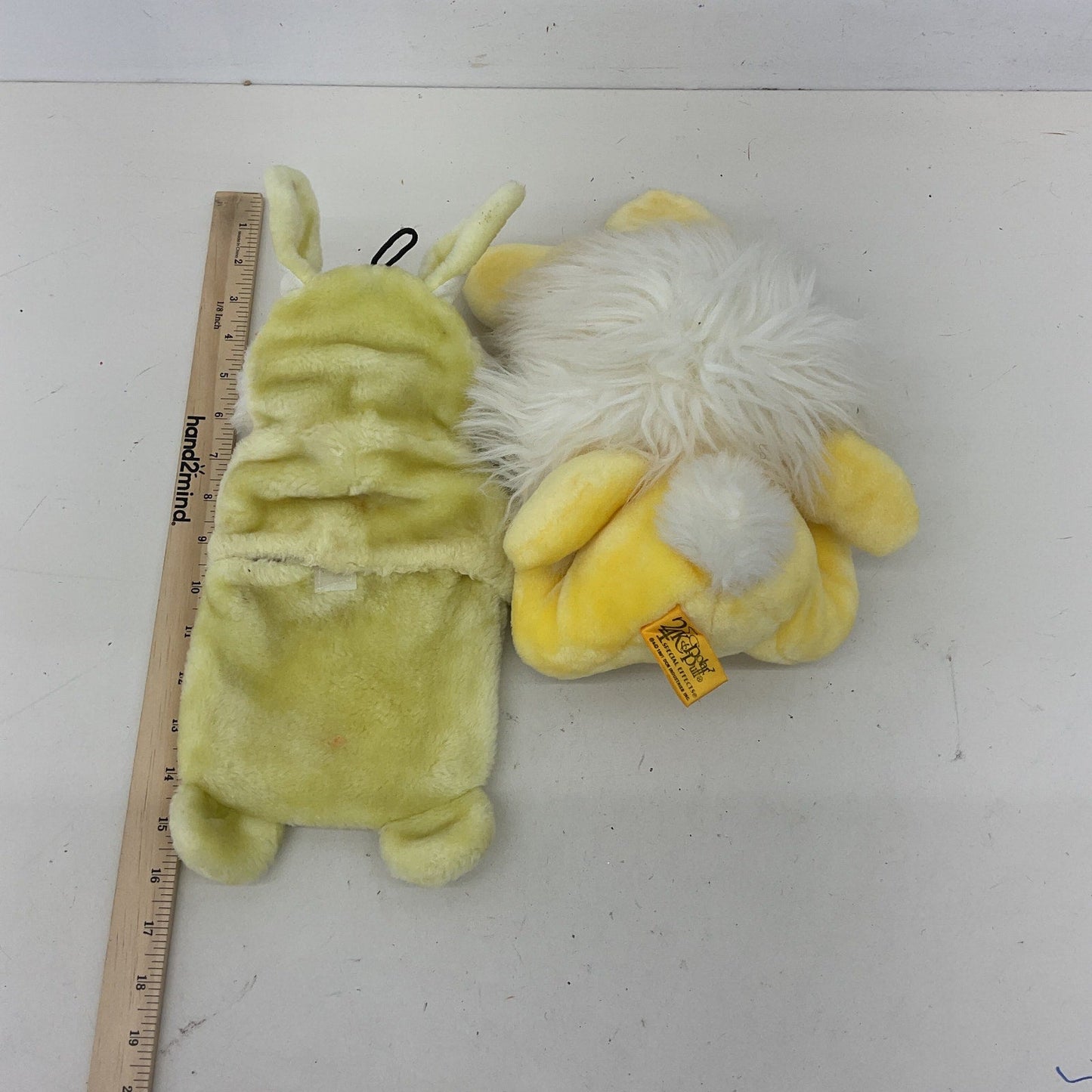 Vintage LOT 2 Preowned Yellow & White Easter Bunny Rabbit Plush Dolls CUTE - Warehouse Toys