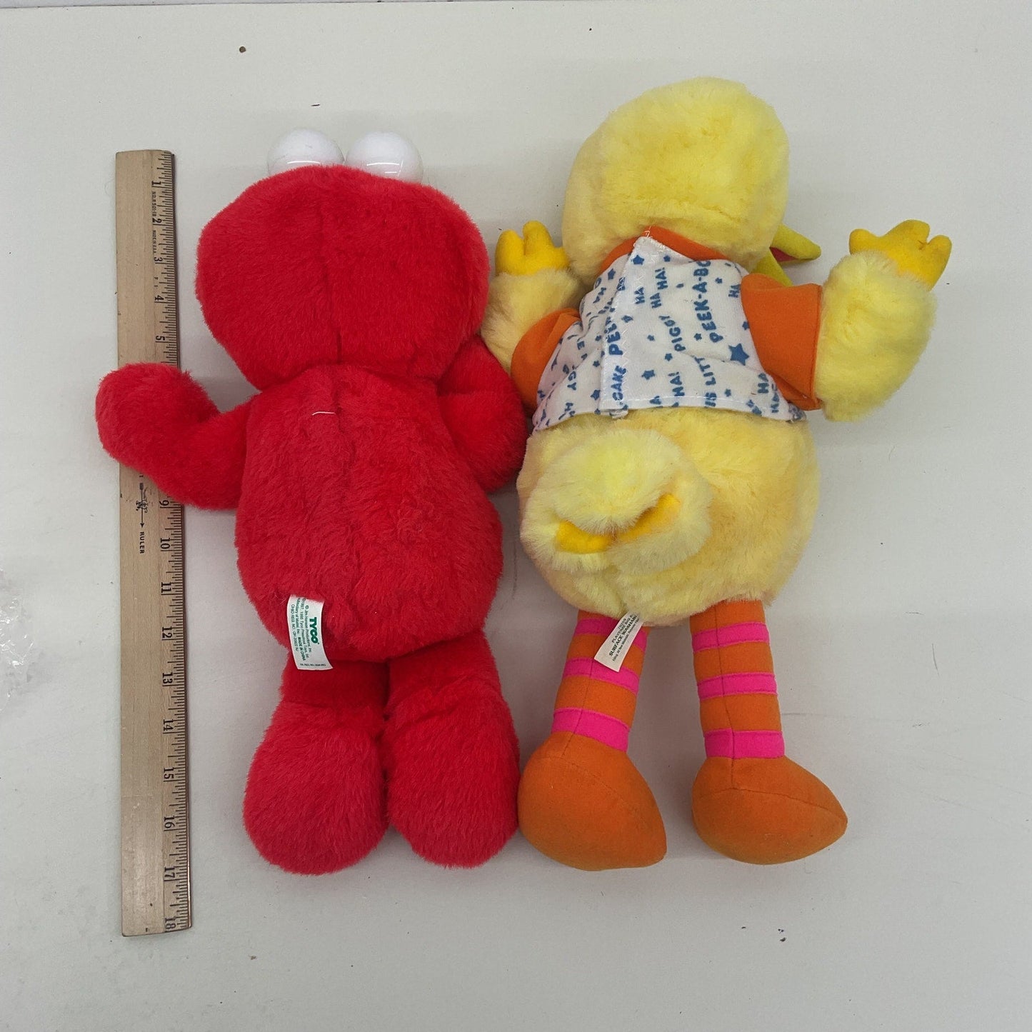 Vintage LOT 2 Sesame Street Baby Big Bird Elmo Plush Dolls - Warehouse Toys