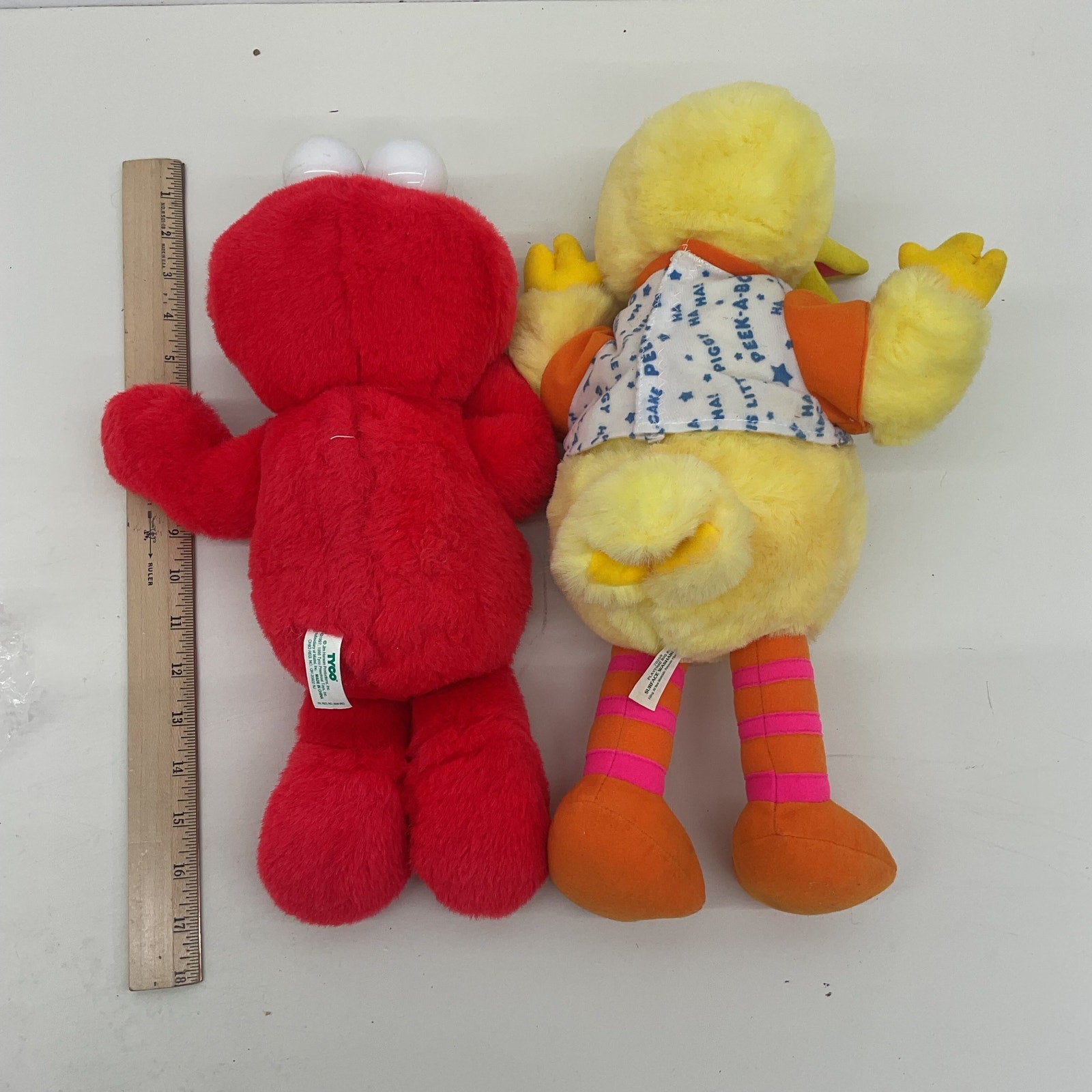 Vintage LOT 2 Sesame Street Baby Big Bird Elmo Plush Dolls - Warehouse Toys