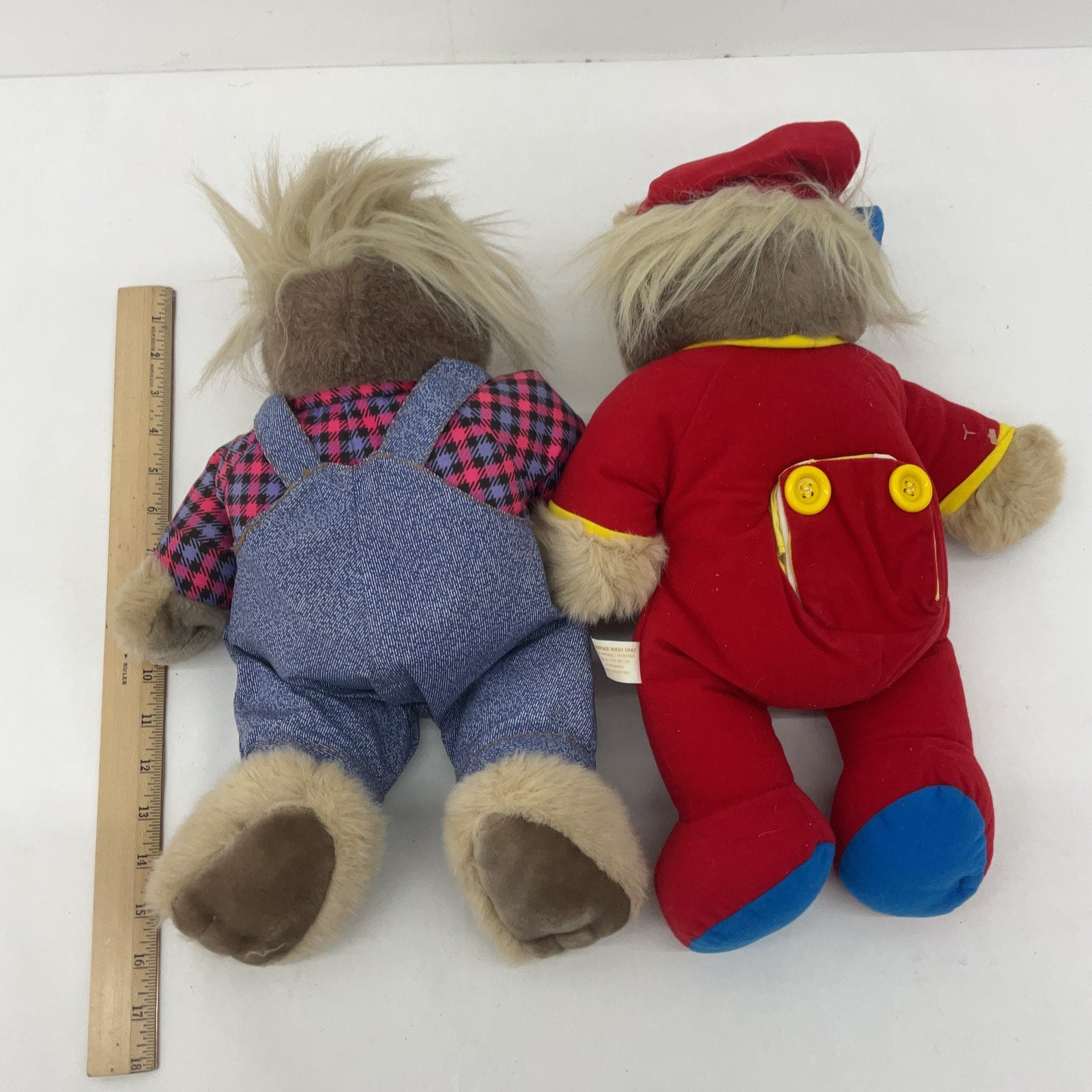 Vintage LOT 2 Talking Bubba Redneck Bear Plush Dolls UNTESTED SOLD AS IS - Warehouse Toys